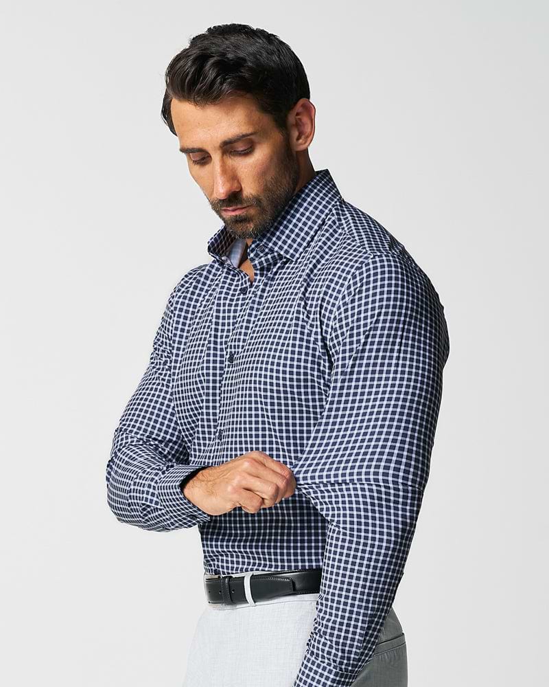 "The Callahan" Blue and White Mini Plaid