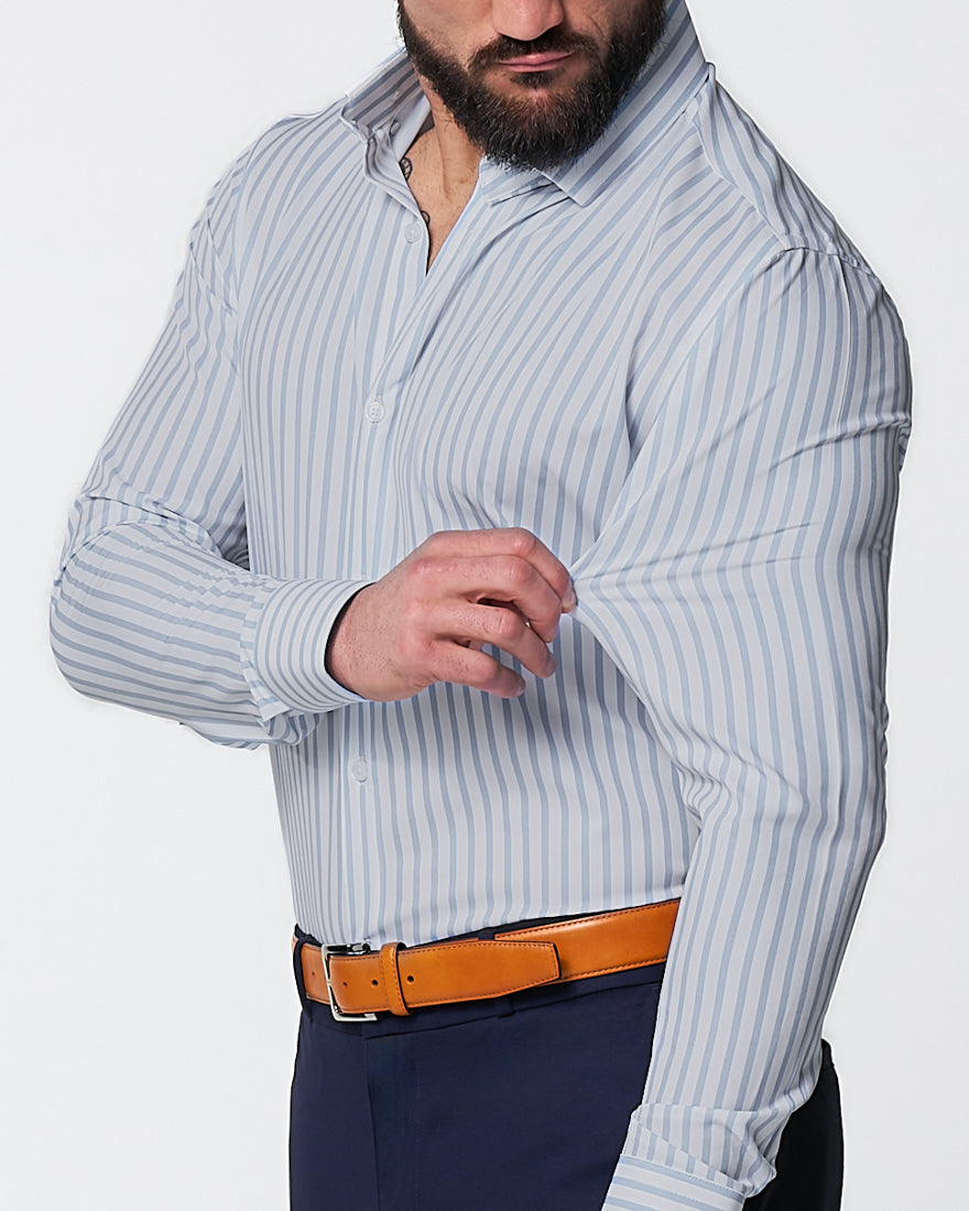 "The Francisco" Light Blue Mid-Stripe