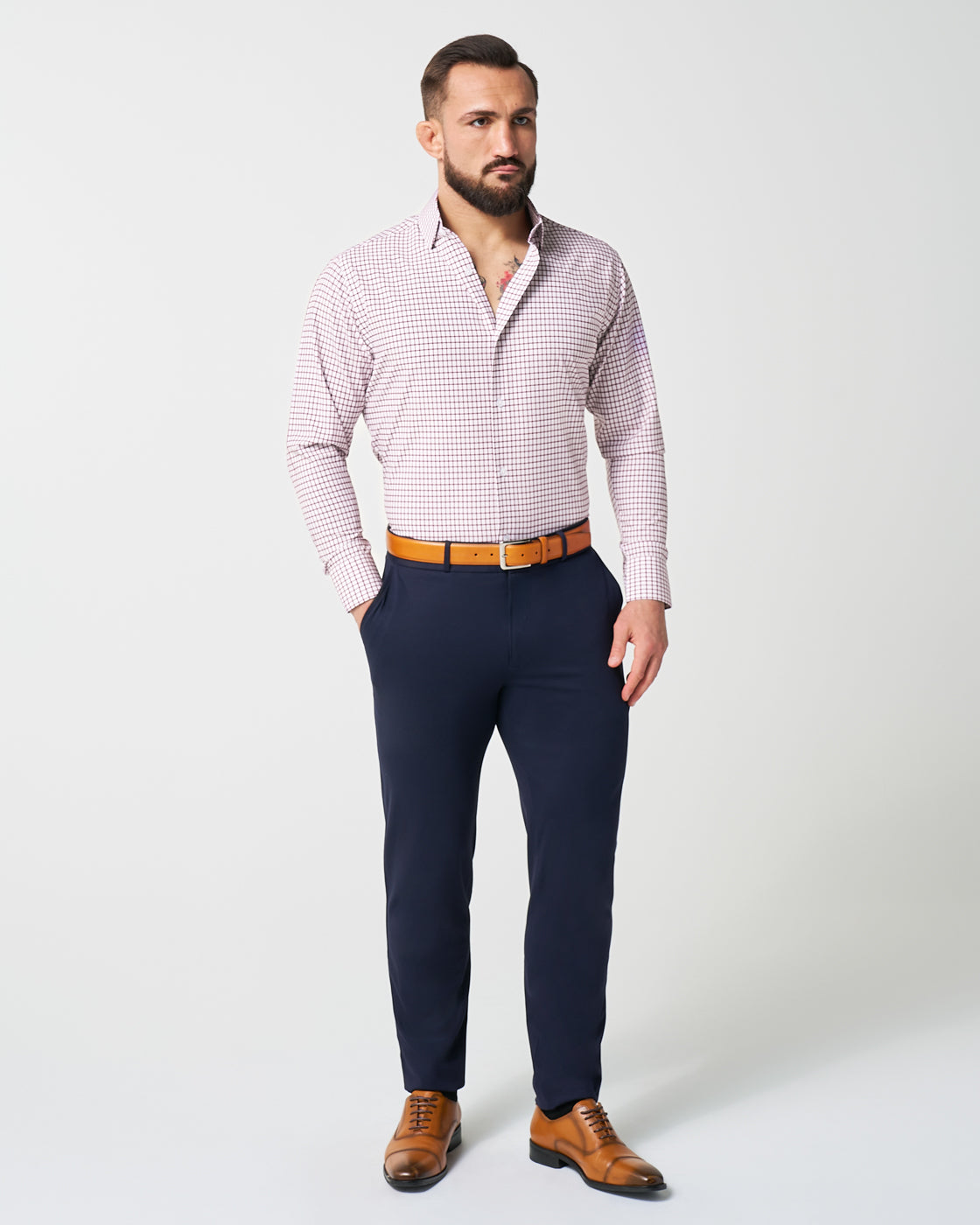 "The Maurice" Maroon Windowpane