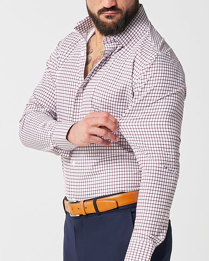 "The Maurice" Maroon Windowpane