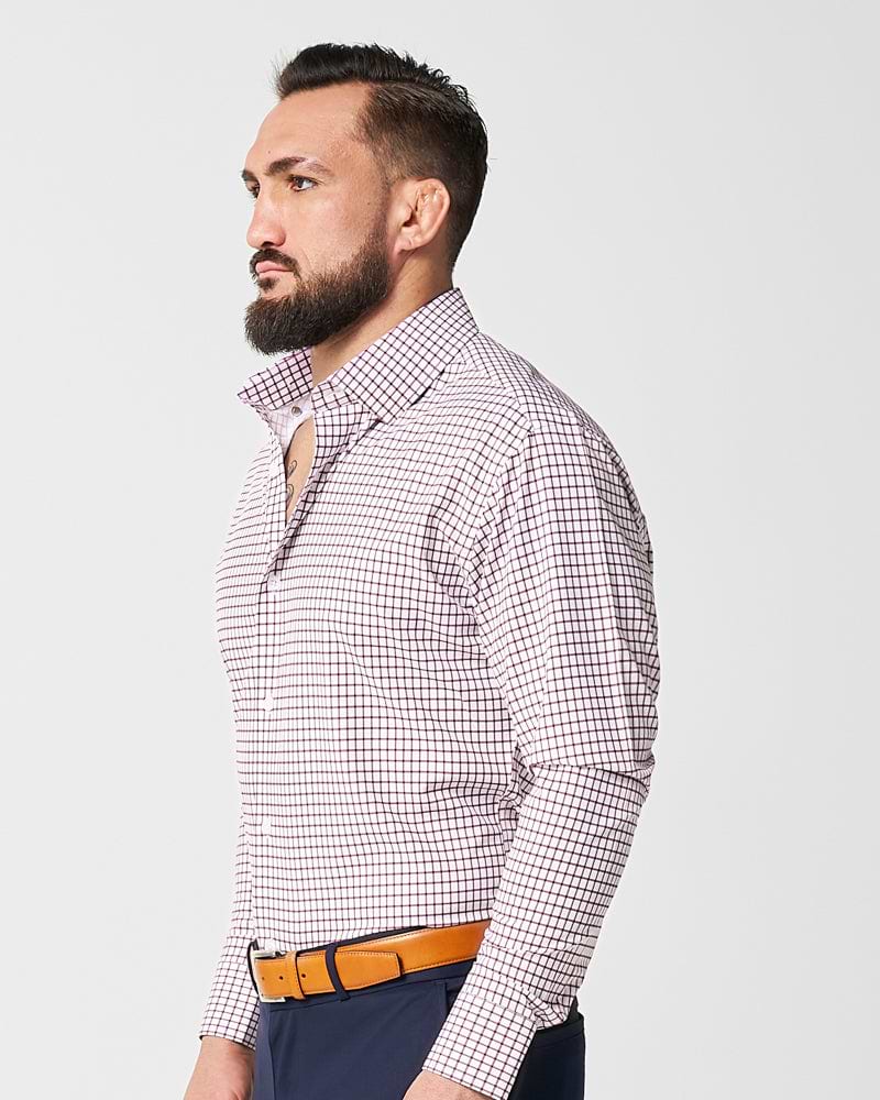 "The Maurice" Maroon Windowpane