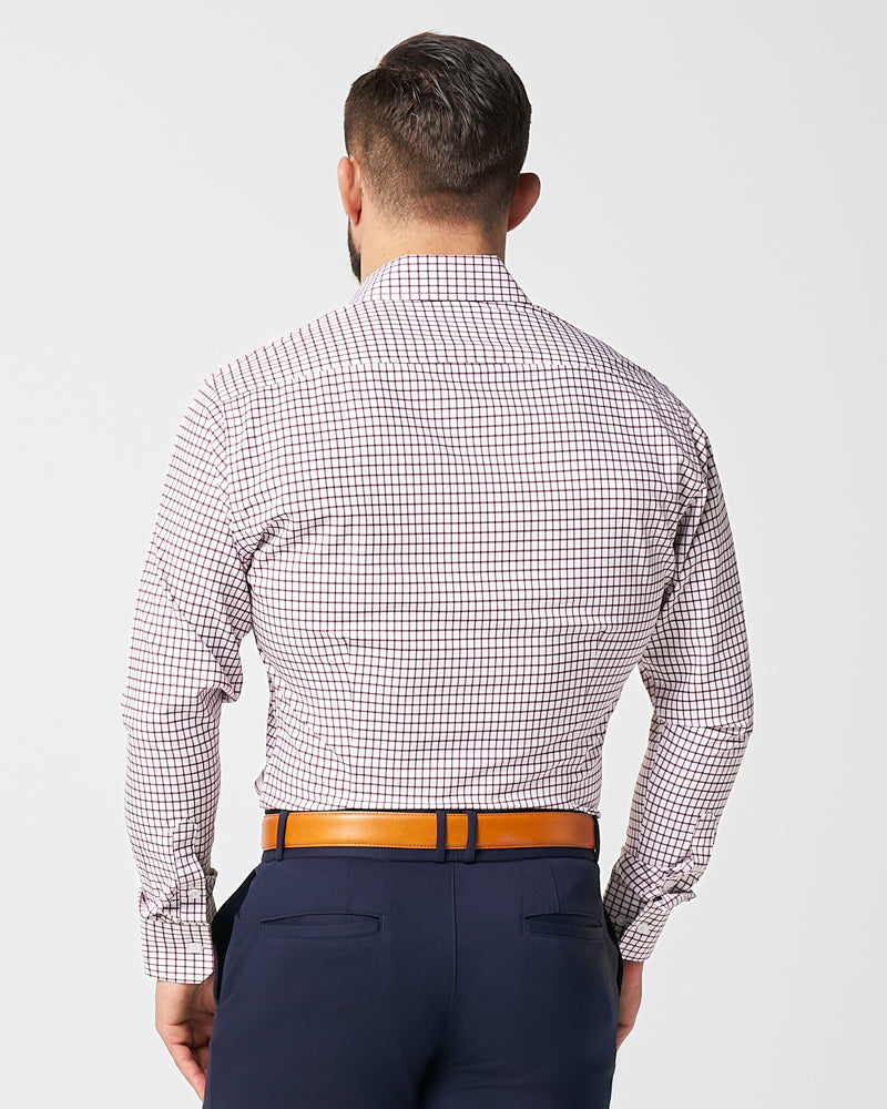 "The Maurice" Maroon Windowpane