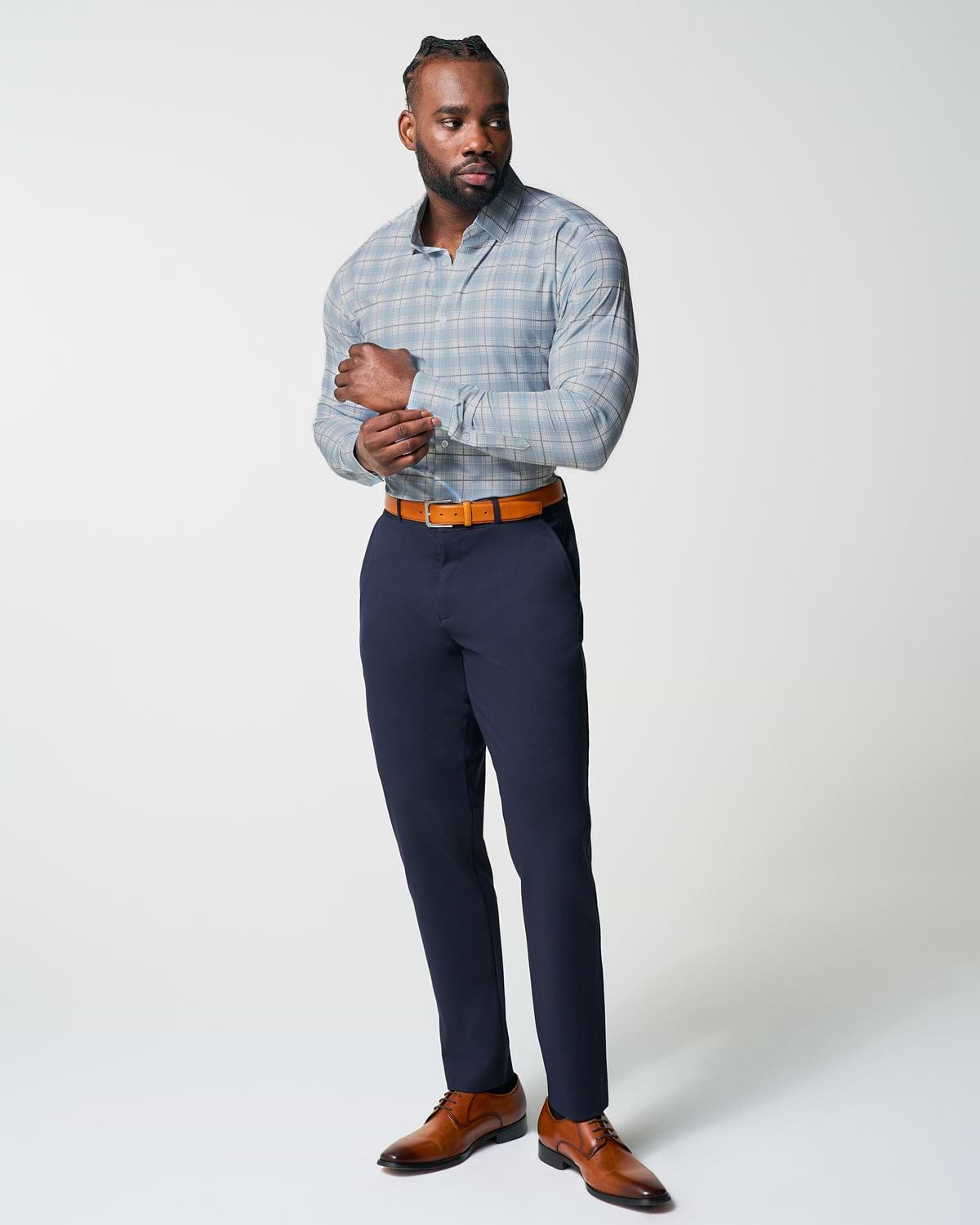 "The Mello" Light Blue & Grey Multi Plaid