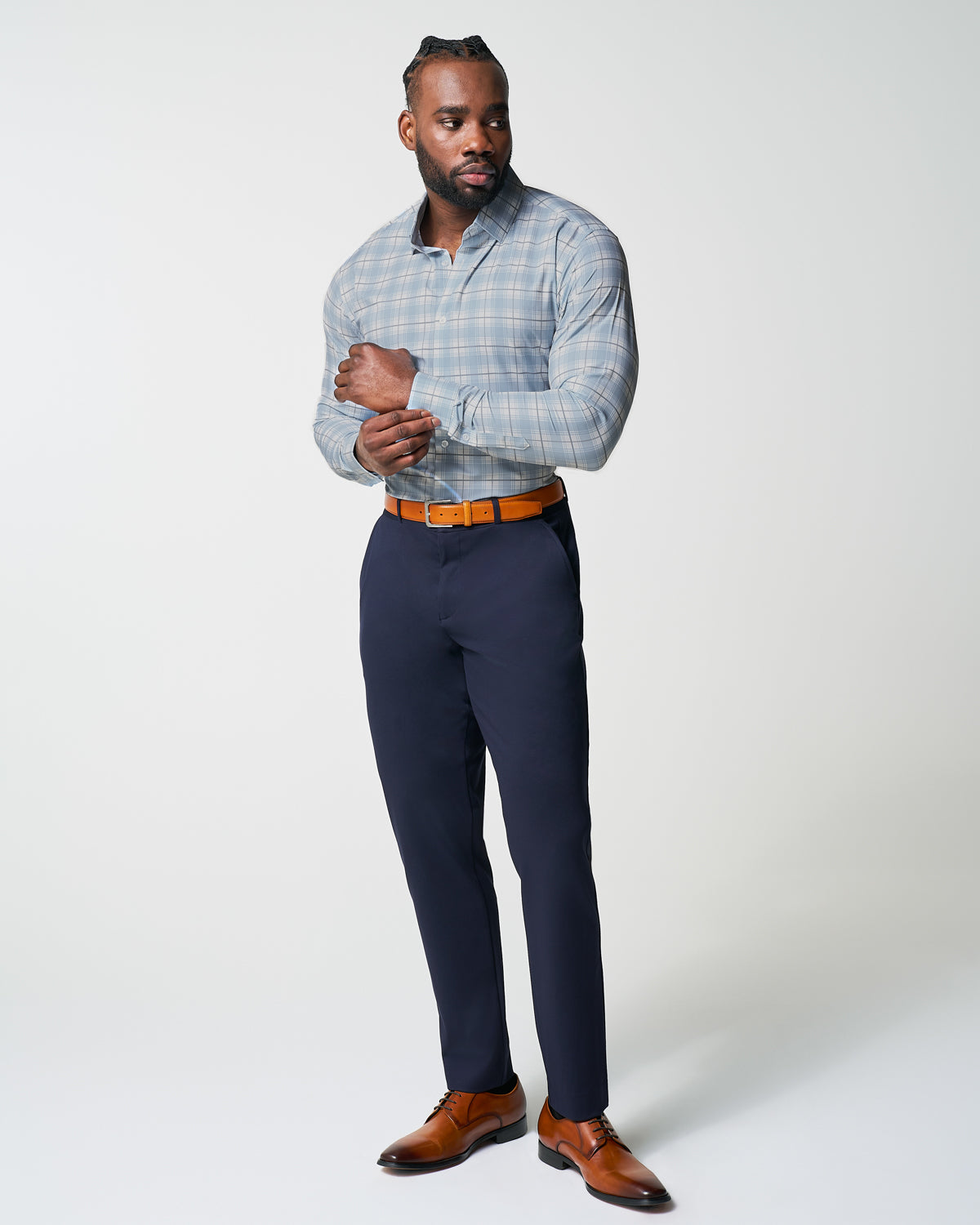 "The Mello" Light Blue & Grey Multi Plaid