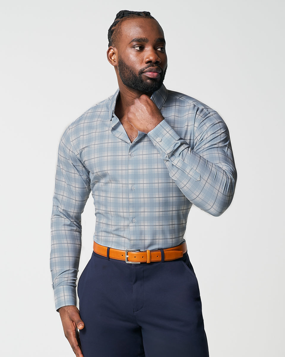 "The Mello" Light Blue & Grey Multi Plaid