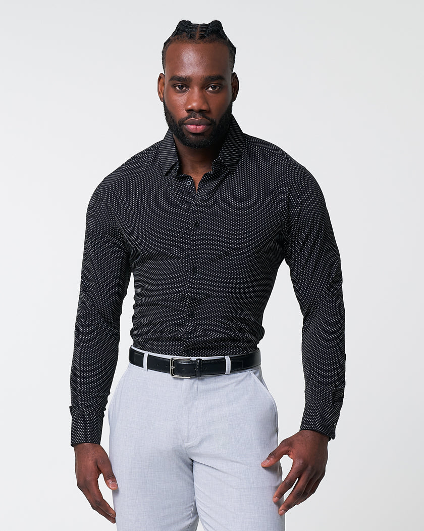 "The Reader" Black with White Dots