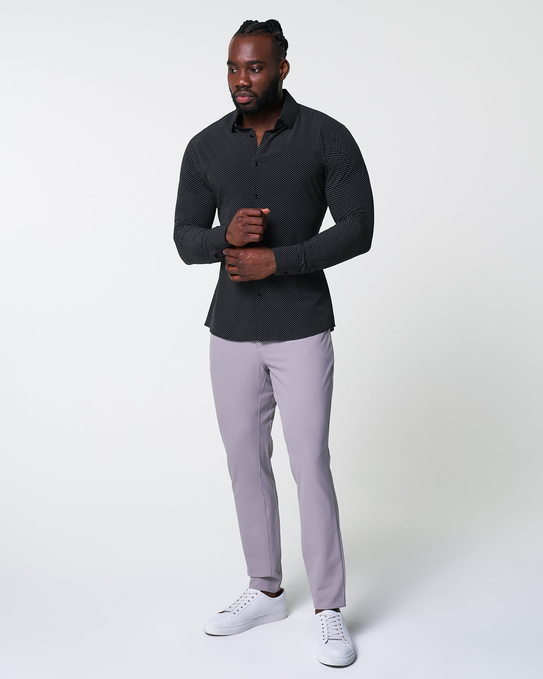 "The Reader" Black with White Dots