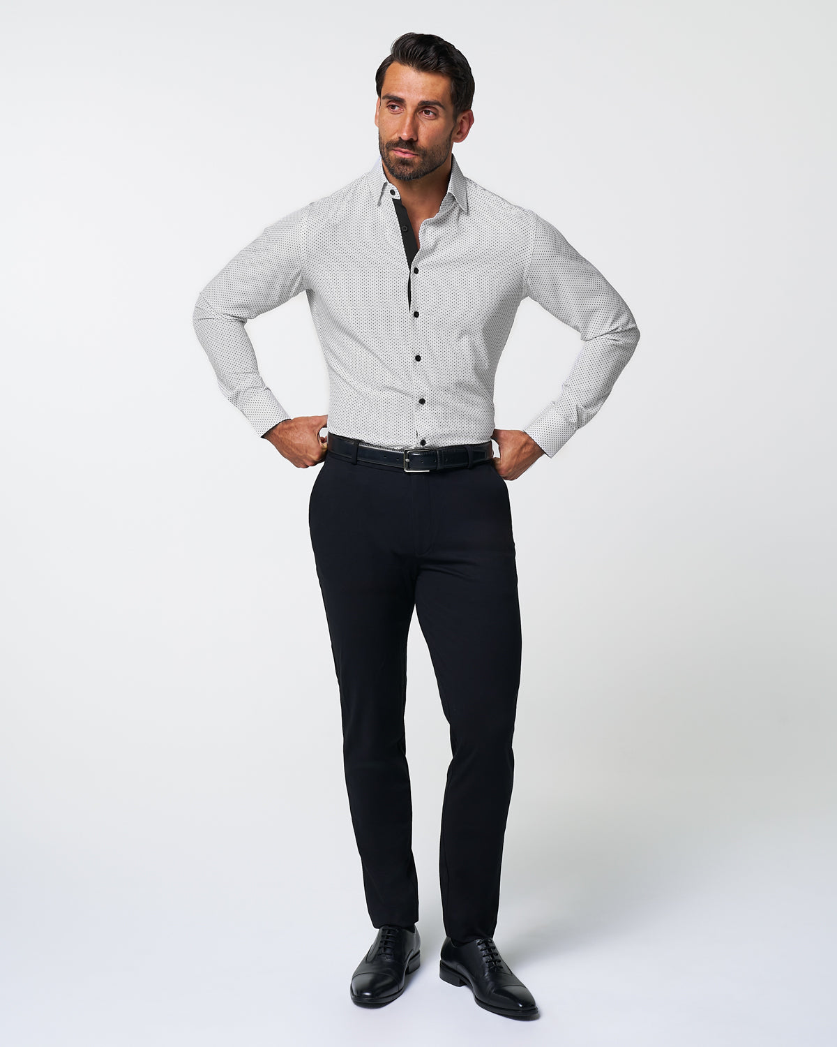 "The Tatar" White With Black Polka Dots