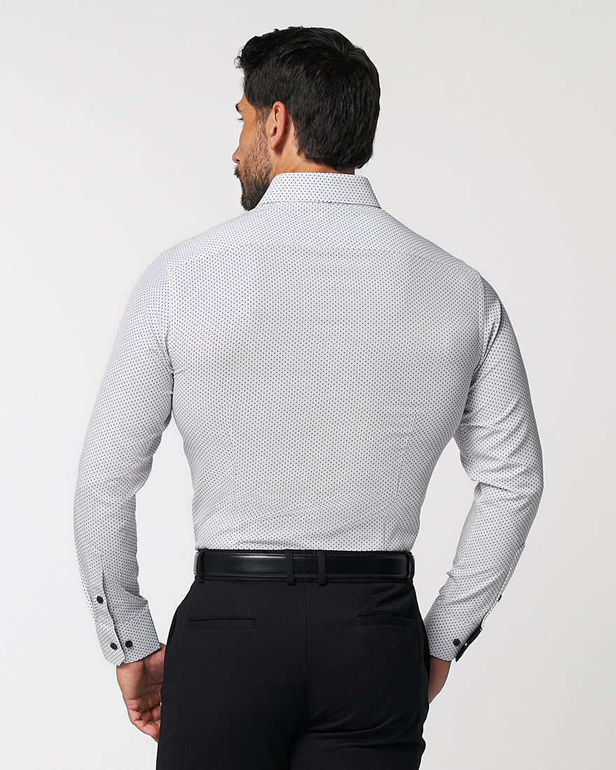 "The Tatar" White With Black Polka Dots