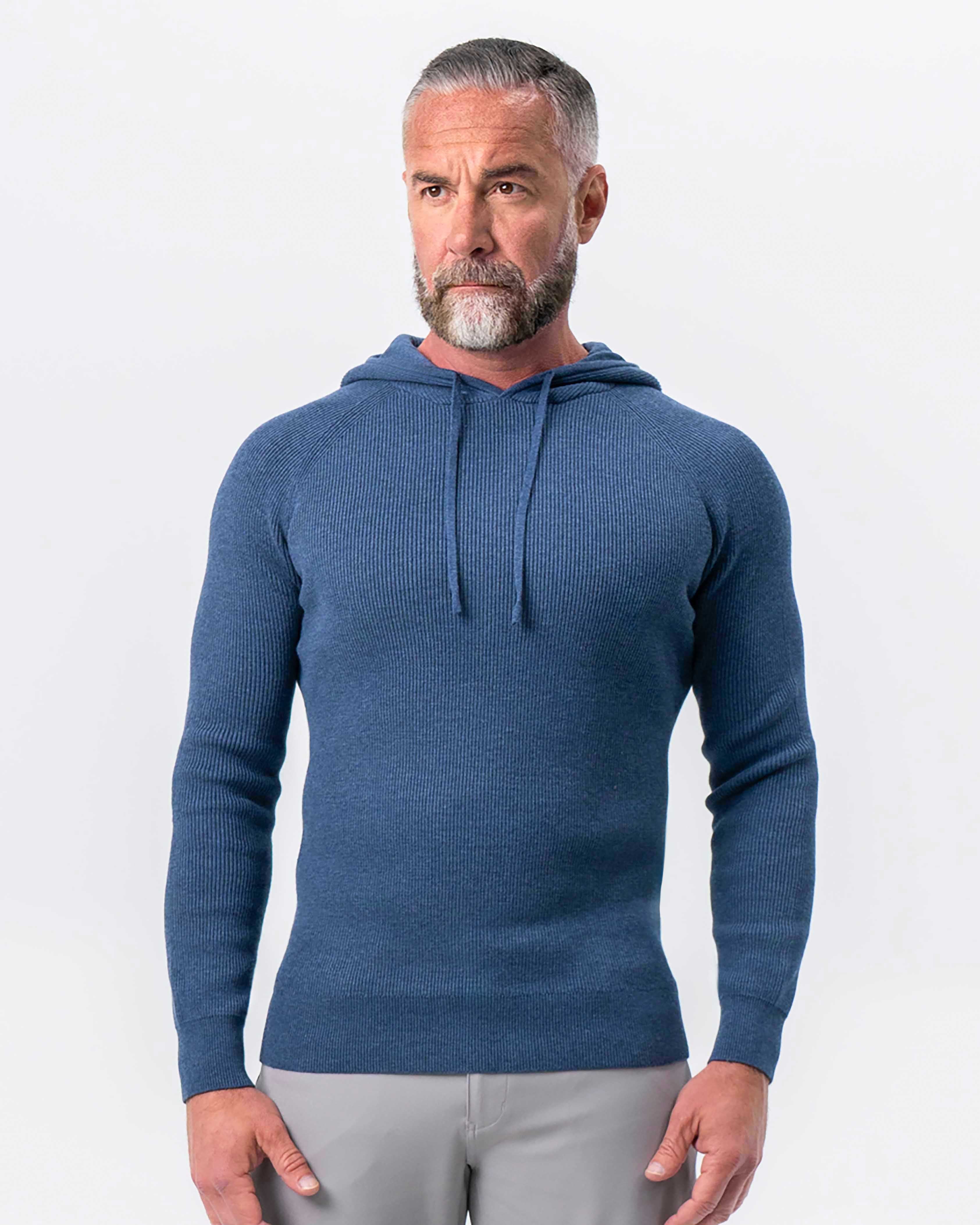 Heavy Knit Hoodie - Navy