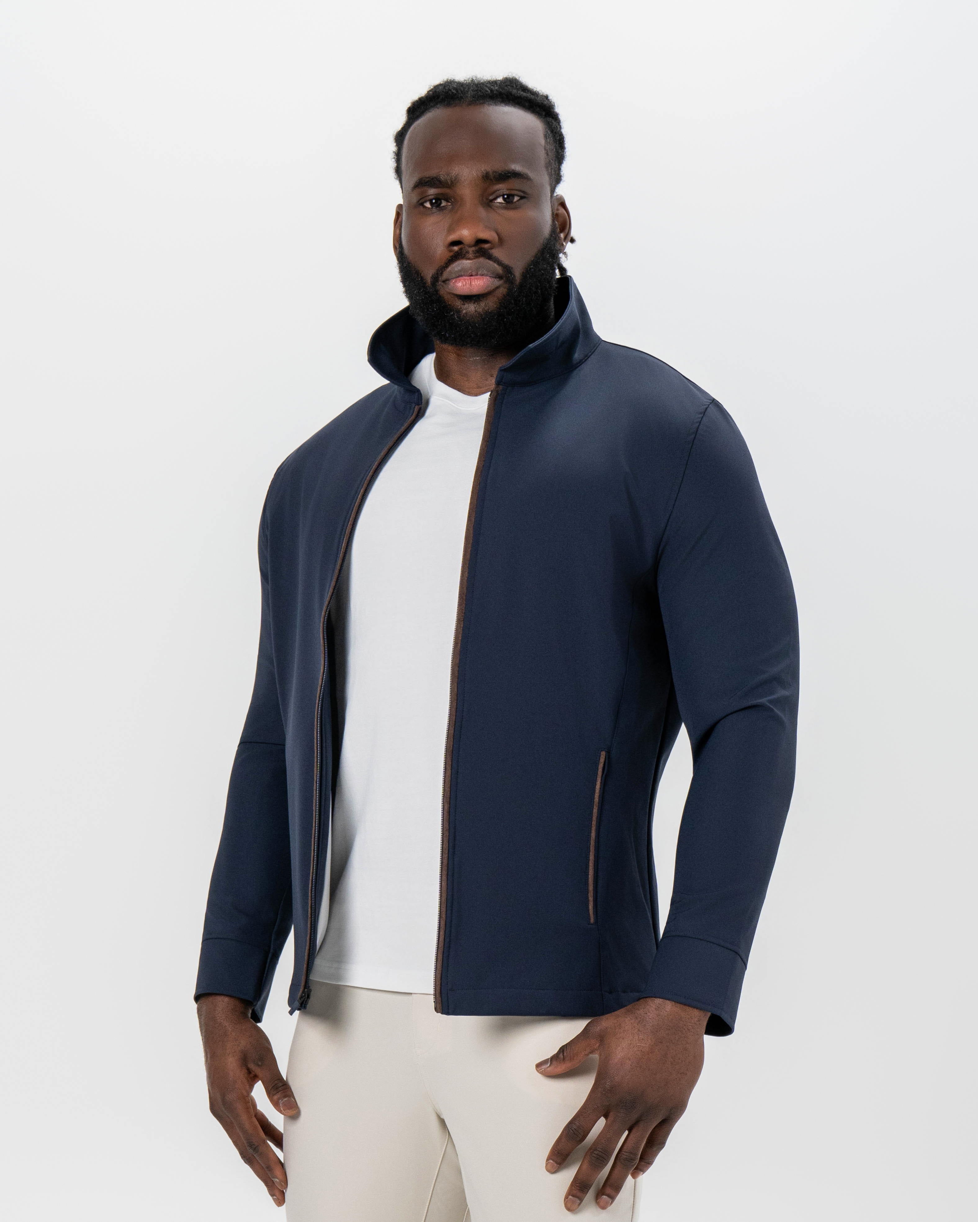 Collared Zip Jacket - Navy