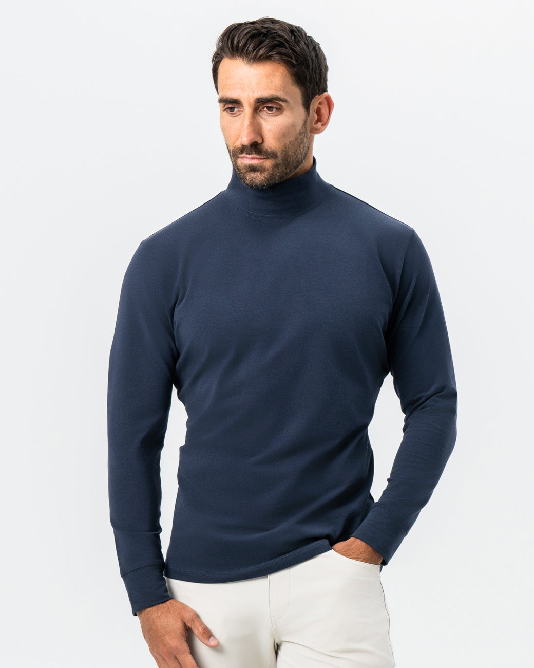 Mock Turtleneck - Navy