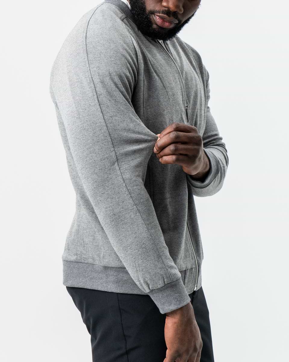 Knit Stretch Bomber - Grey