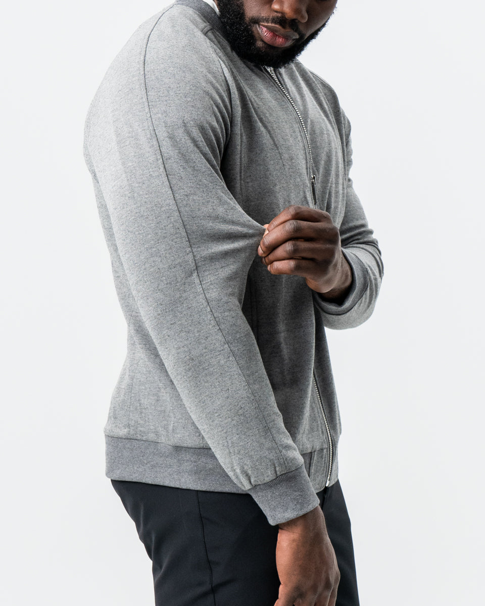 Knit Stretch Bomber - Grey