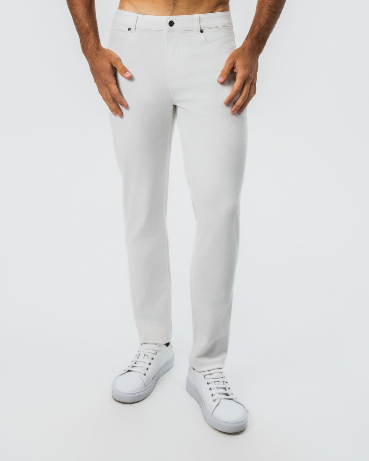 Performance Cotton Twill 5 Pocket Pant - White