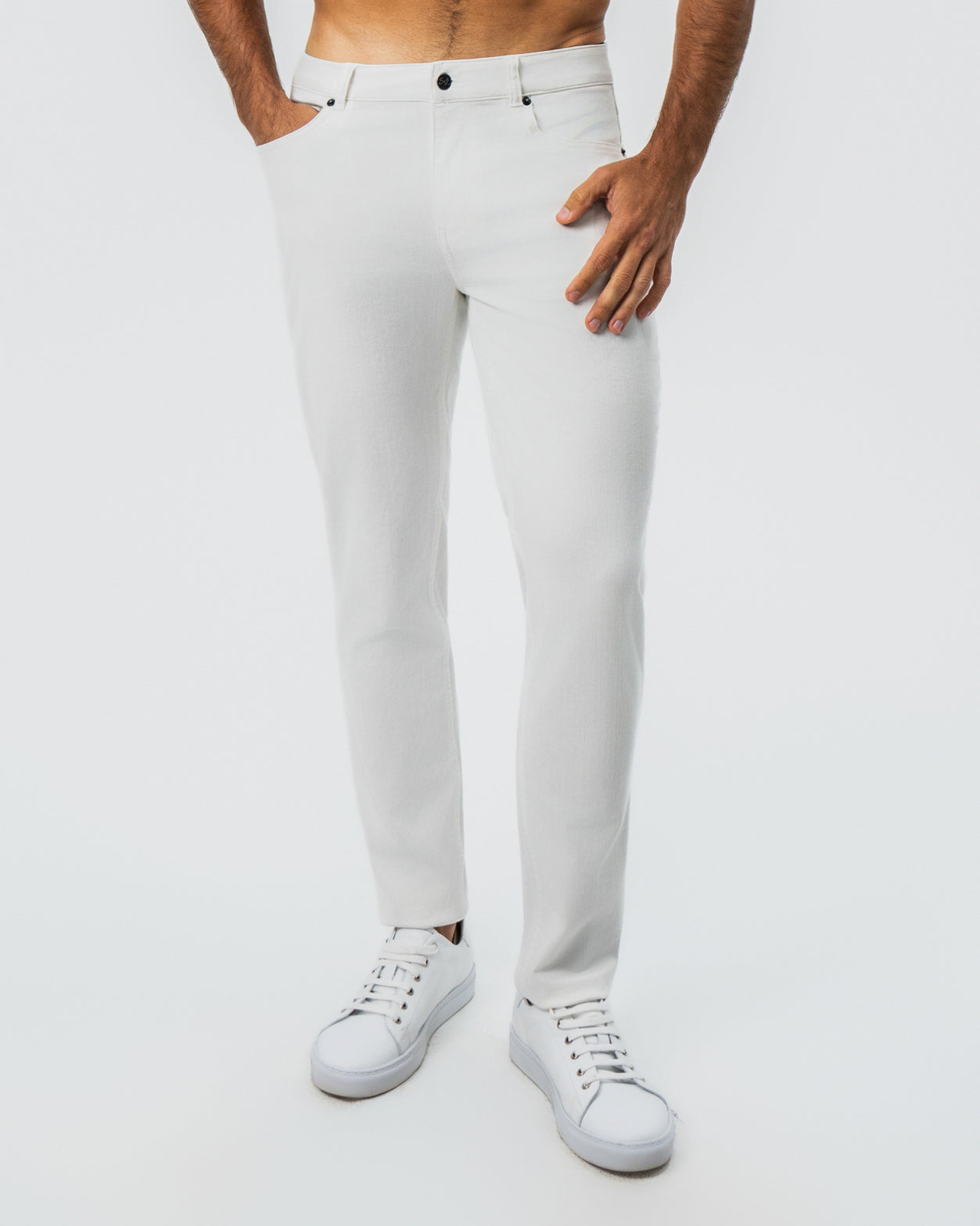 Performance Cotton Twill 5 Pocket Pant - White