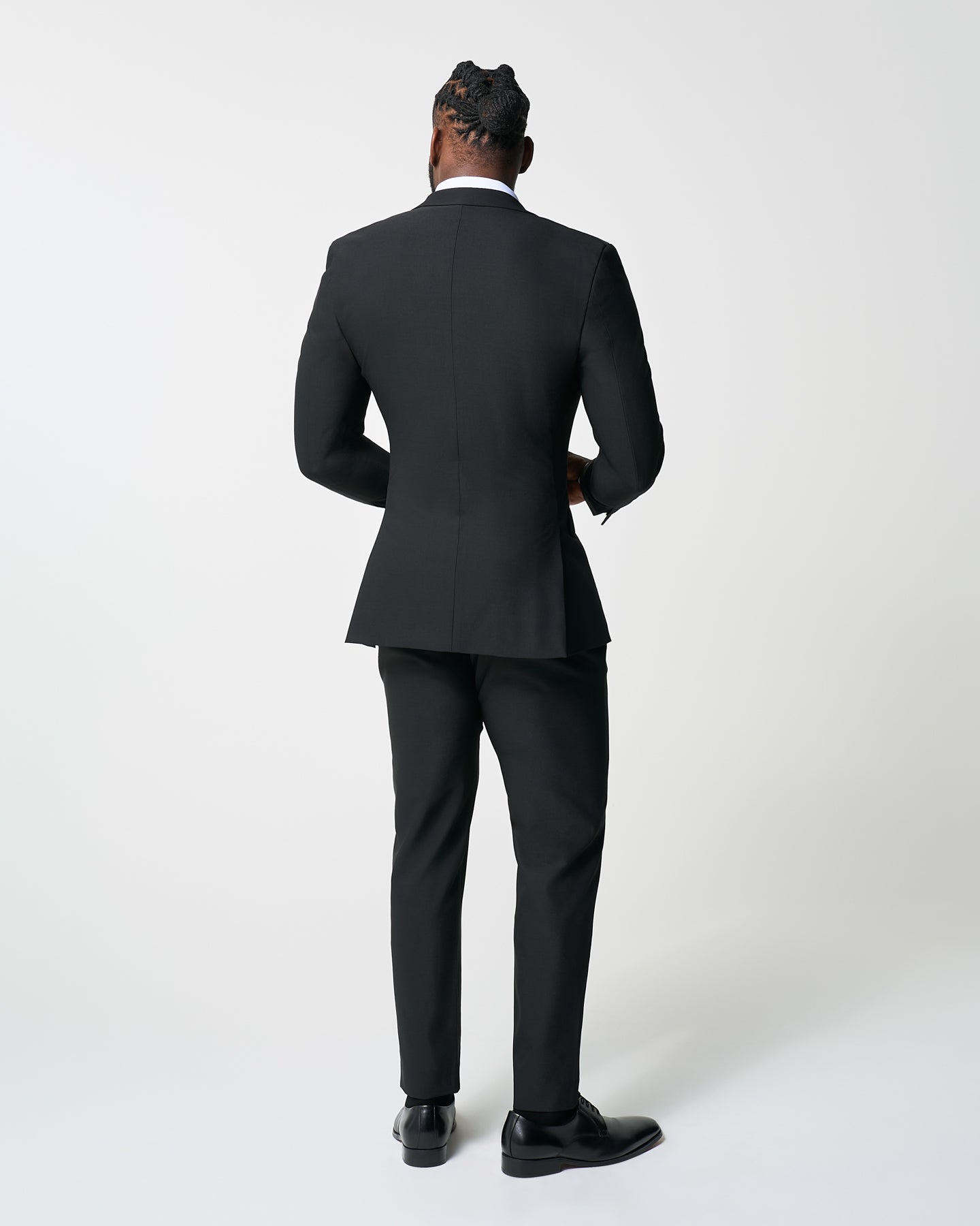 Athletic Fit Stretch Suit - Heathered Black