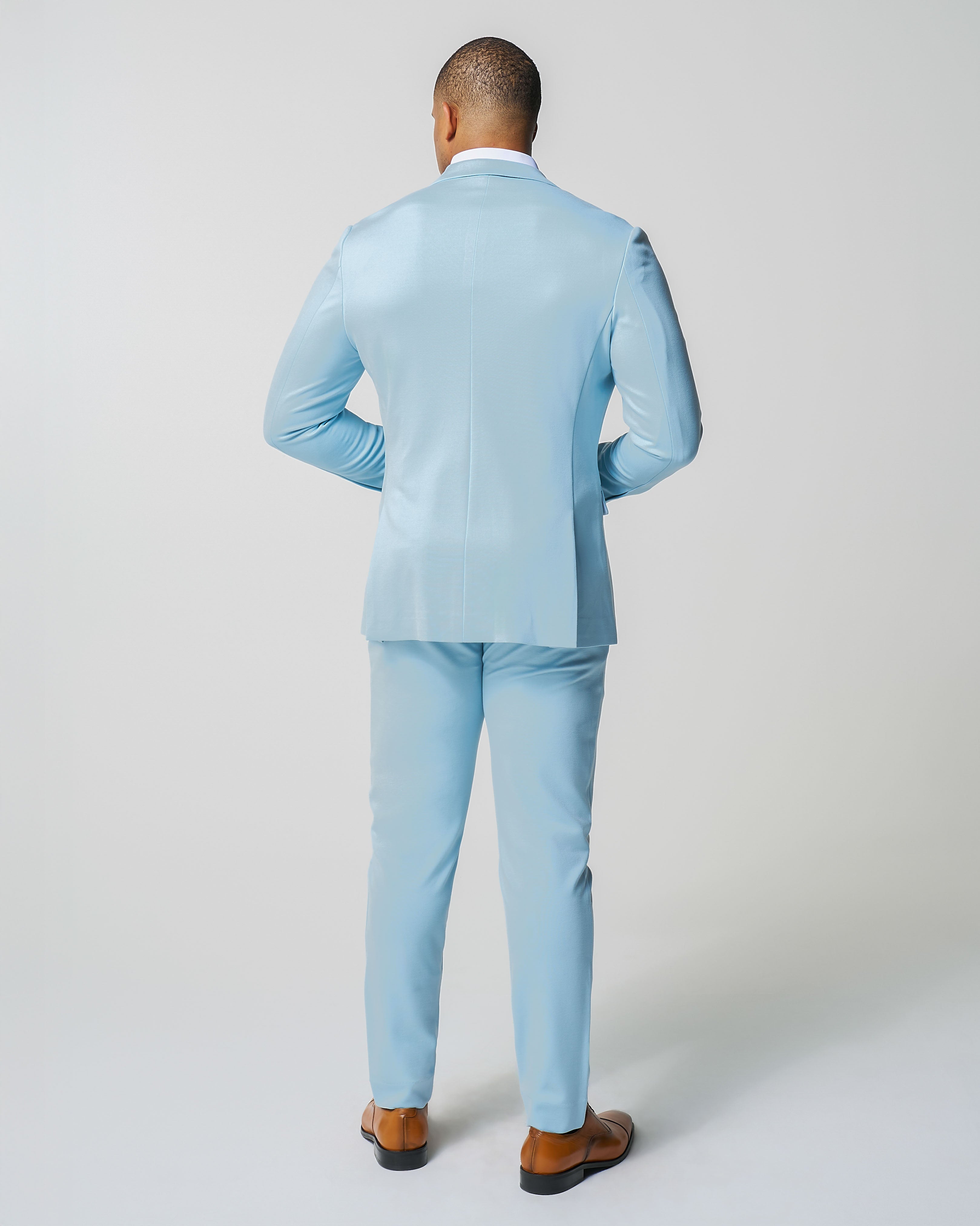 Athletic Fit Stretch Suit - Solid Cool Blue