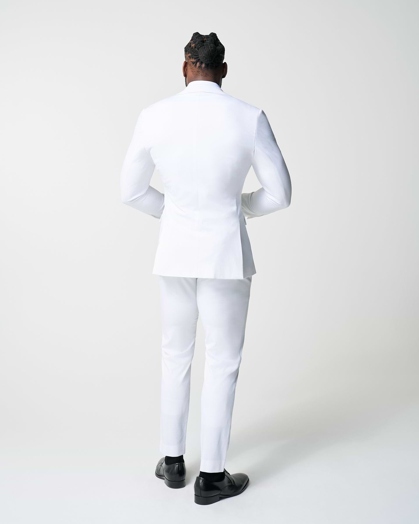 Athletic Fit Stretch Suit - Solid White