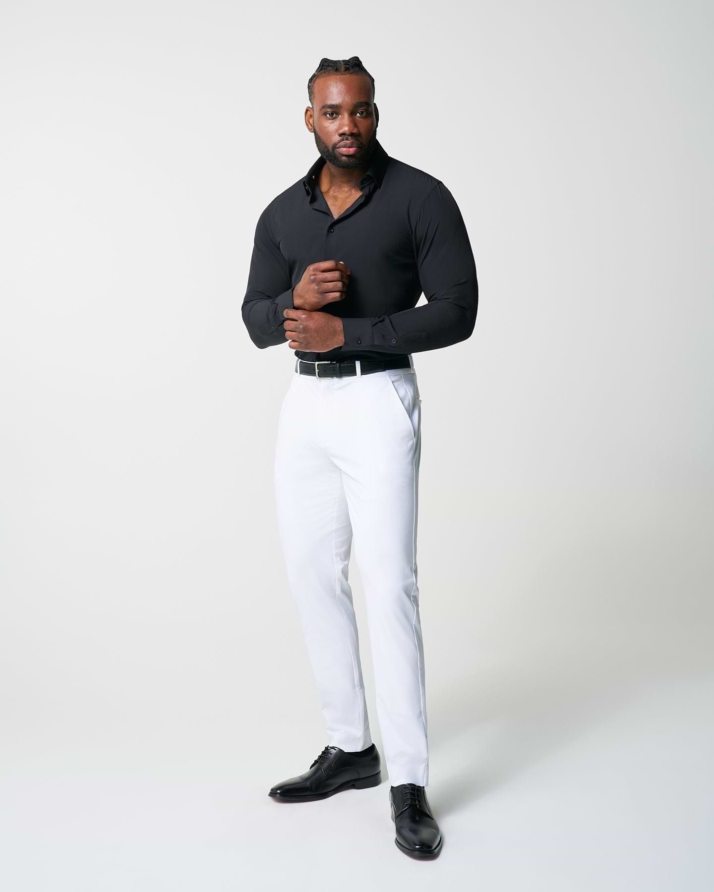 Athletic Fit Stretch Suit - Solid White