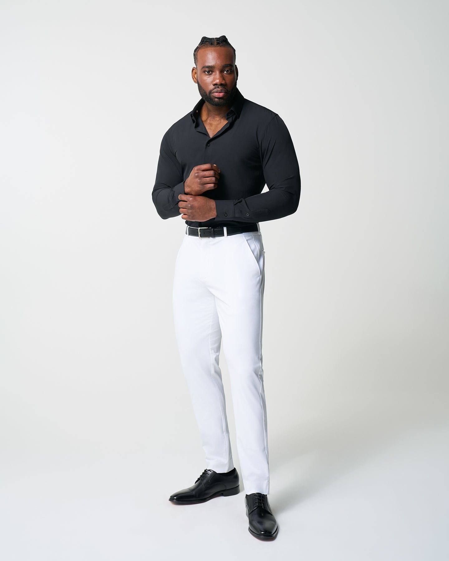 Athletic Fit Stretch Suit - Solid White