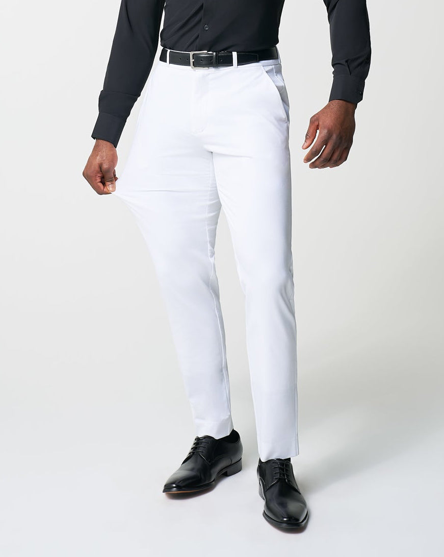 Athletic Fit Stretch Suit - Solid White