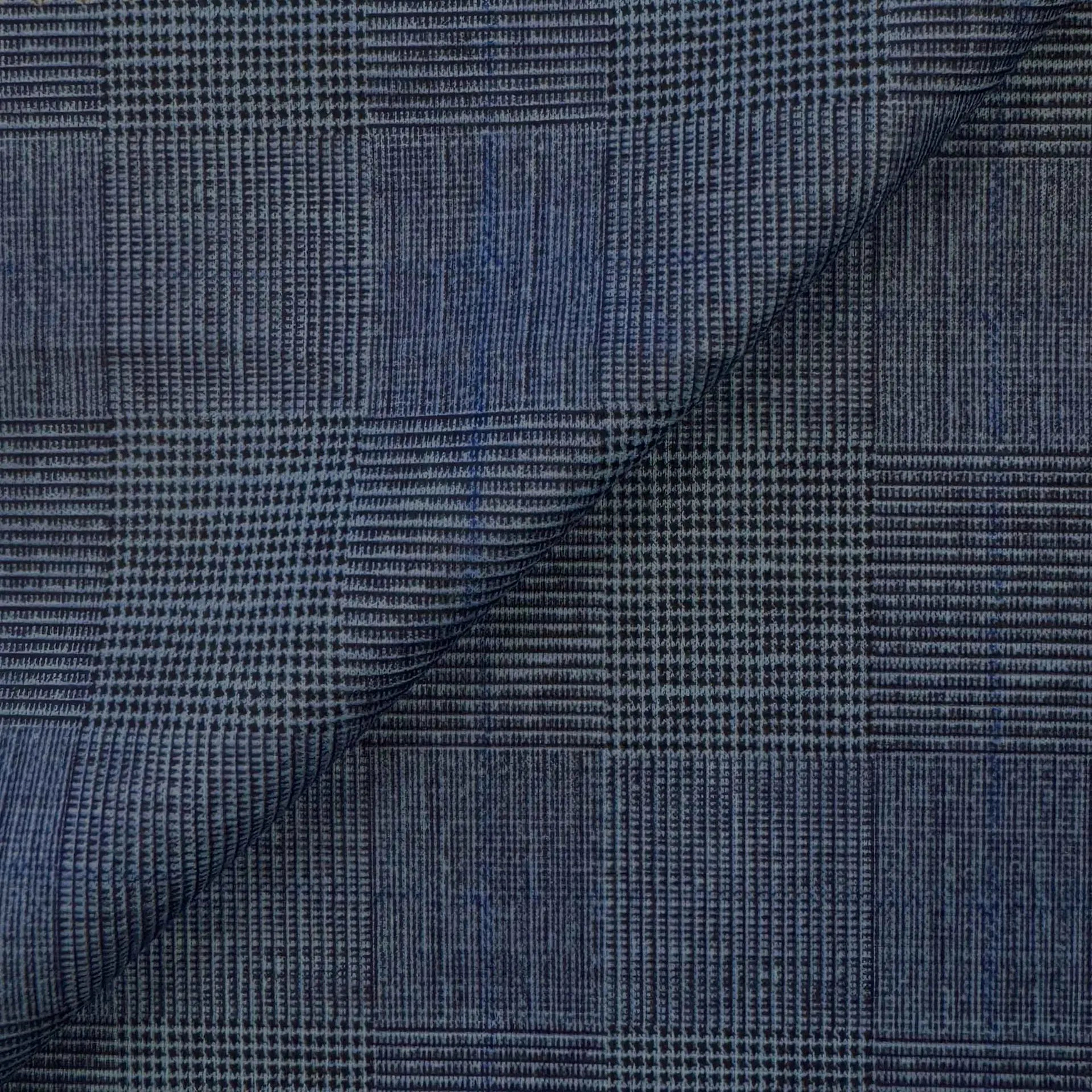 Athletic Fit Stretch Suit - Storm Blue & Navy Plaid