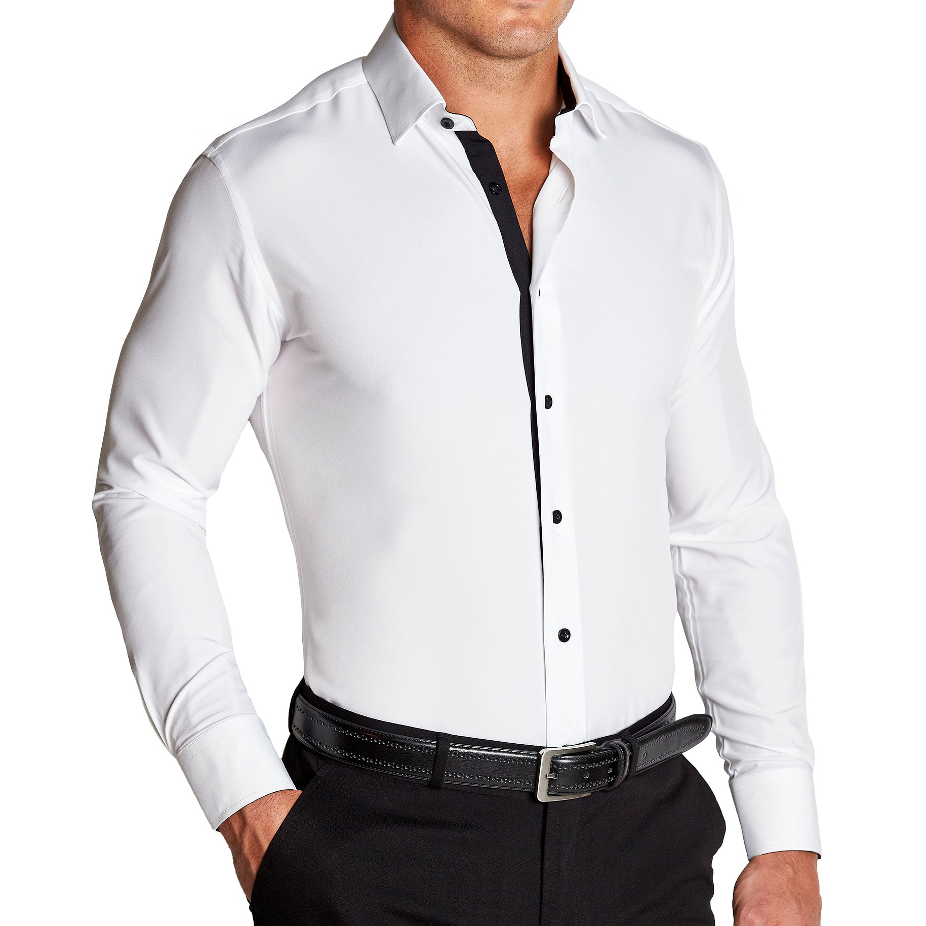 "The Vincent" Solid White with Black Accents