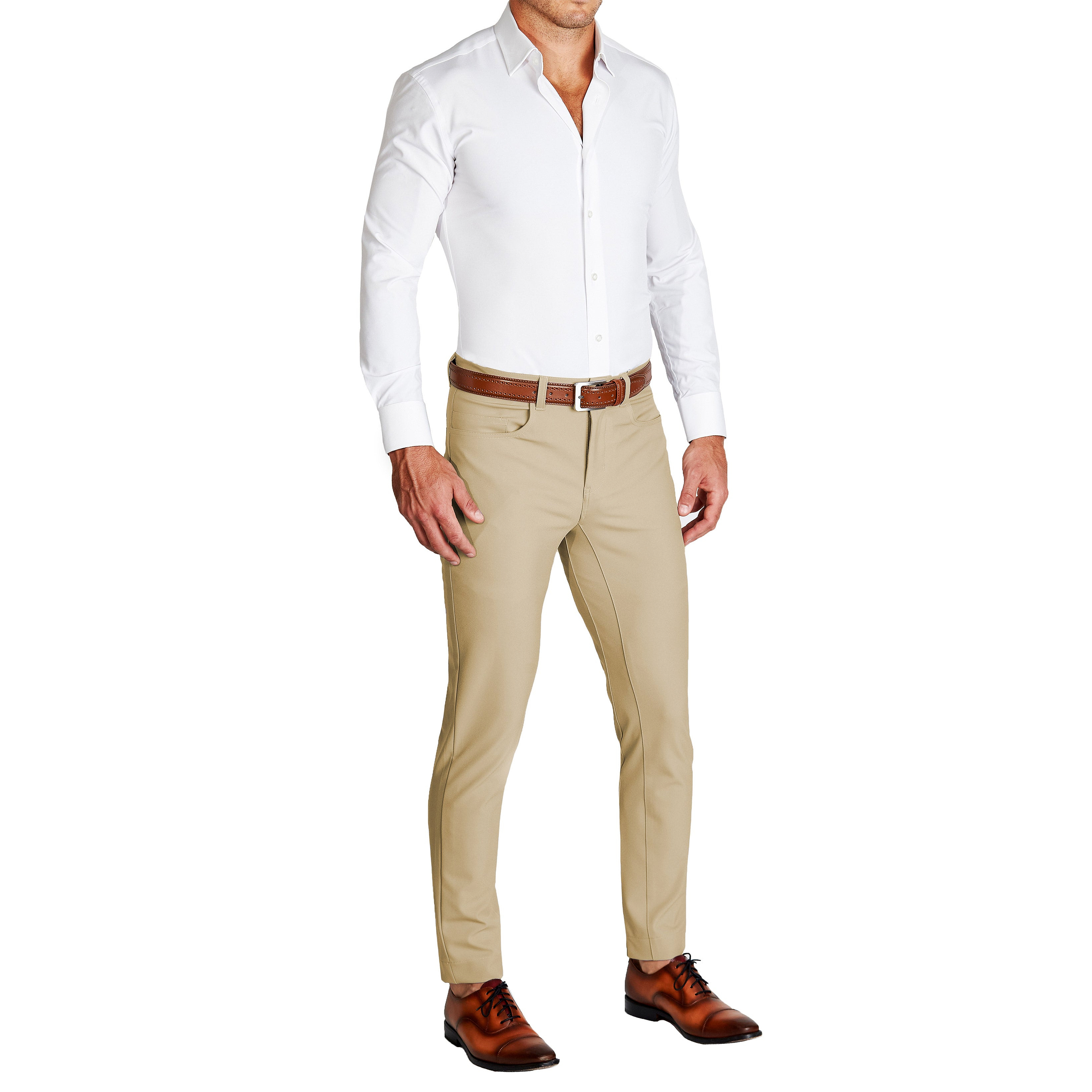 Athletic Fit Stretch Tech Chino - Mid Khaki