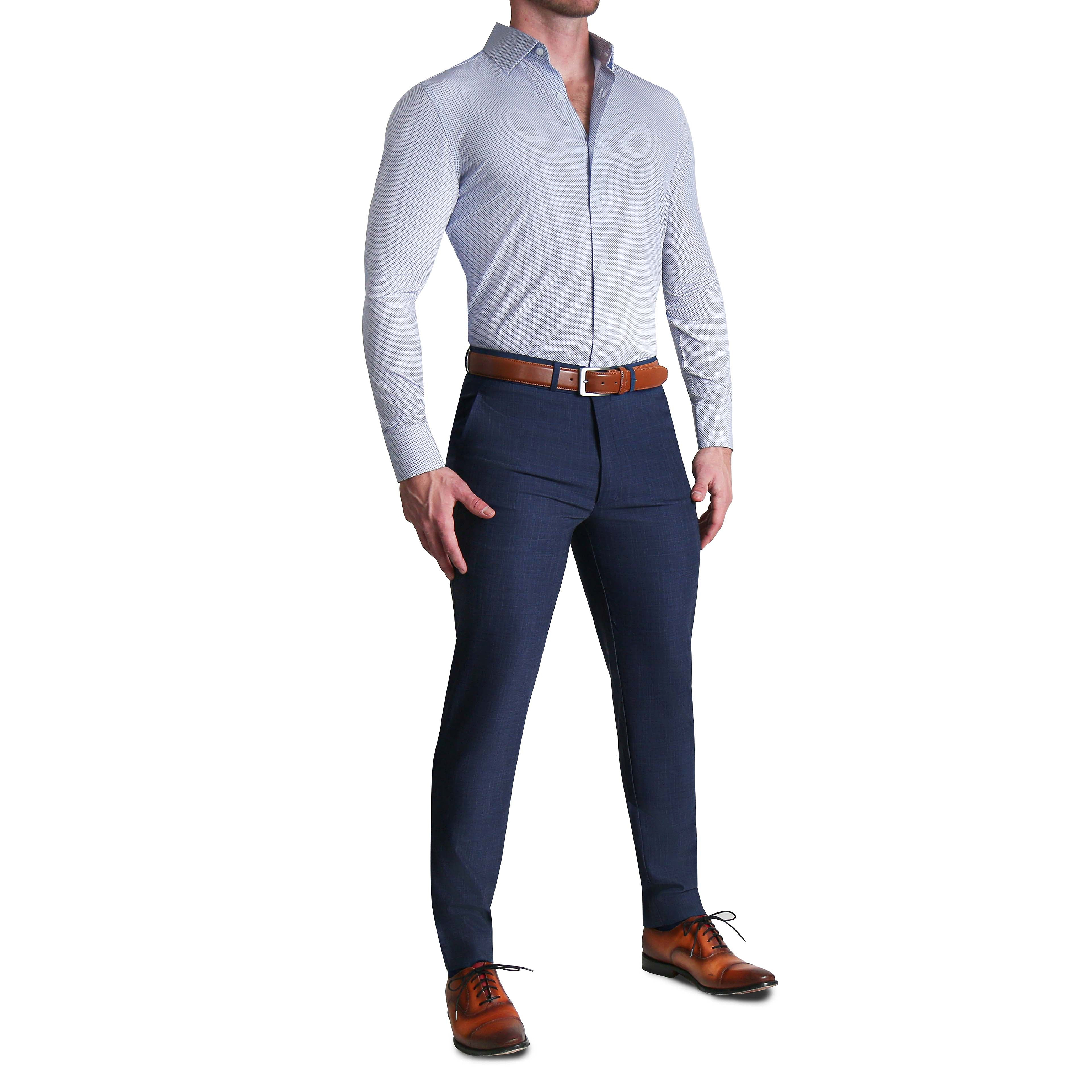 "The Charles" Navy Diamond Dress Shirt