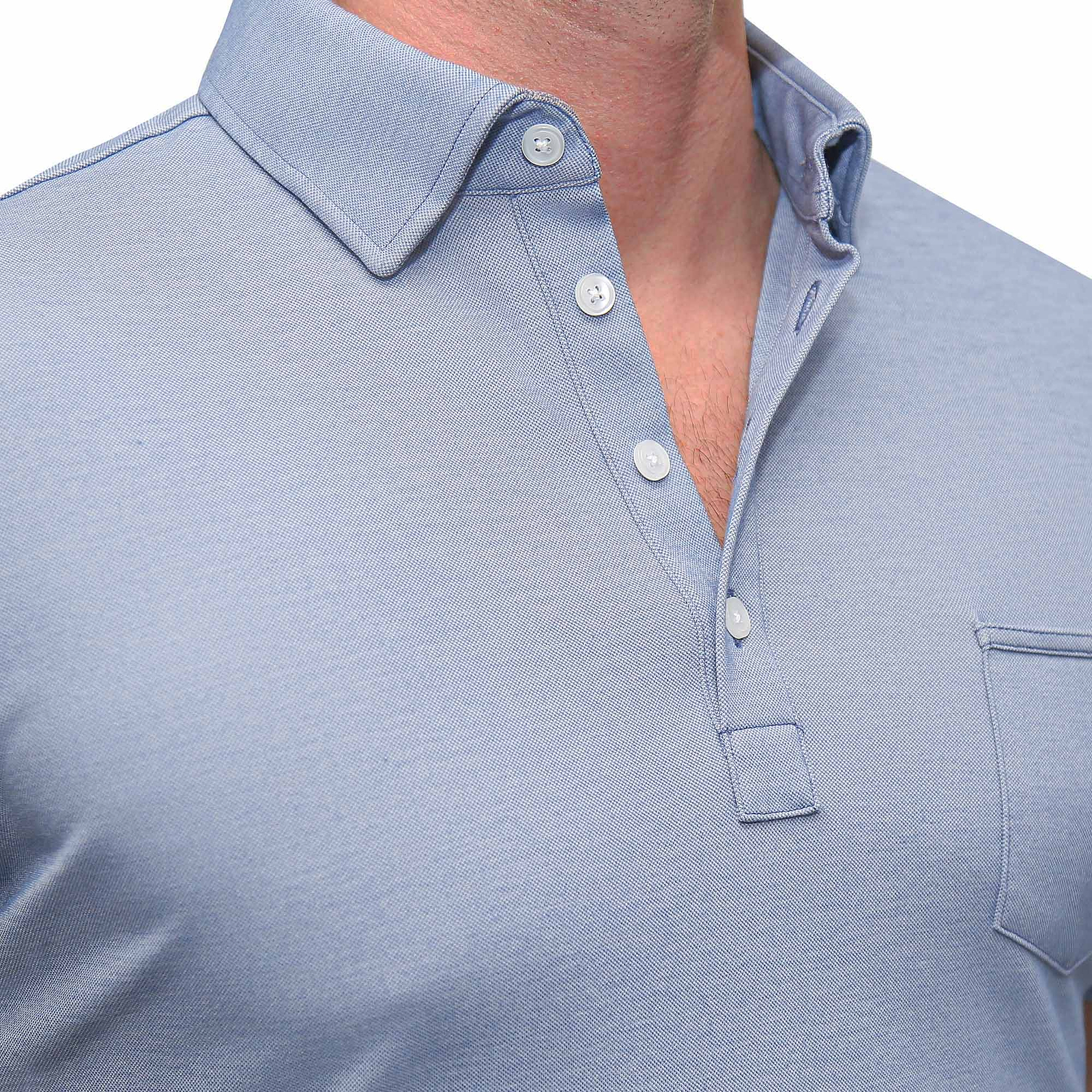 "The Matt" Sky Blue Pique Polo