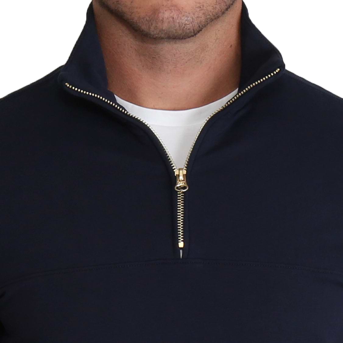 ◆LEE◆ House Logo Half Zip-up Man to Man Navy Quarter Zip - Solid Navy