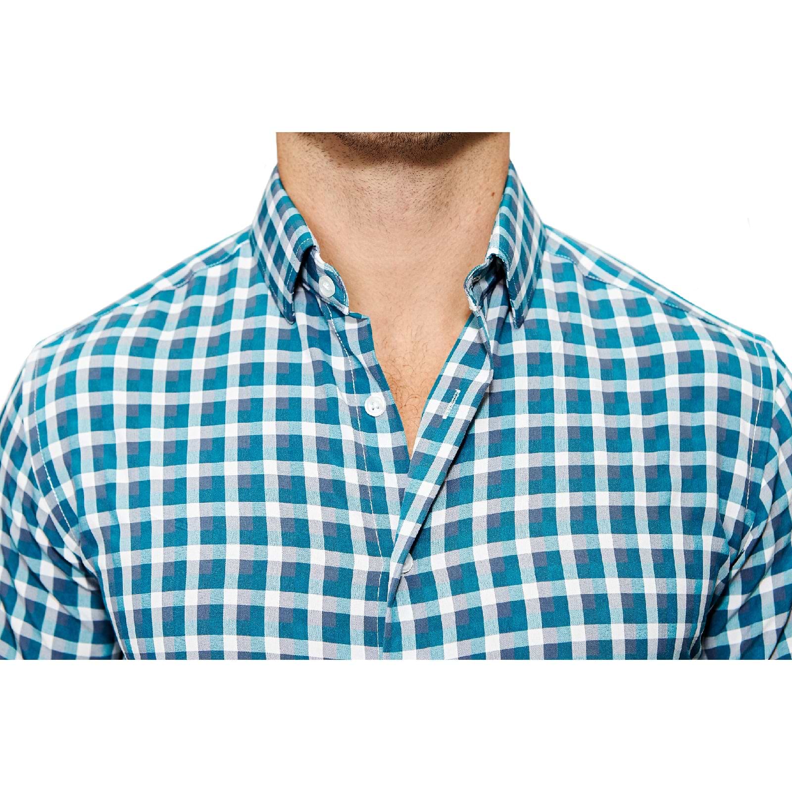 "The Bagley" Teal, Grey and White Triple Check