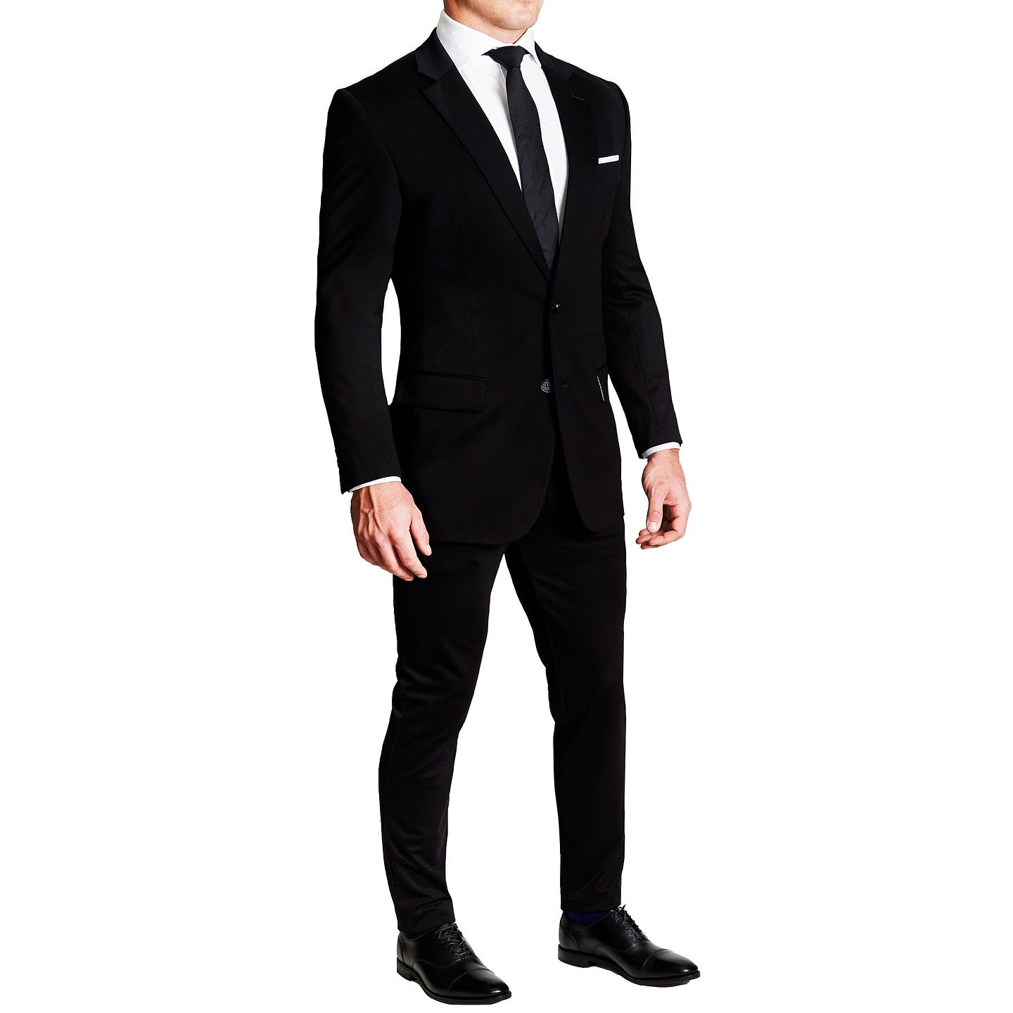Athletic Fit Stretch Suit - Black