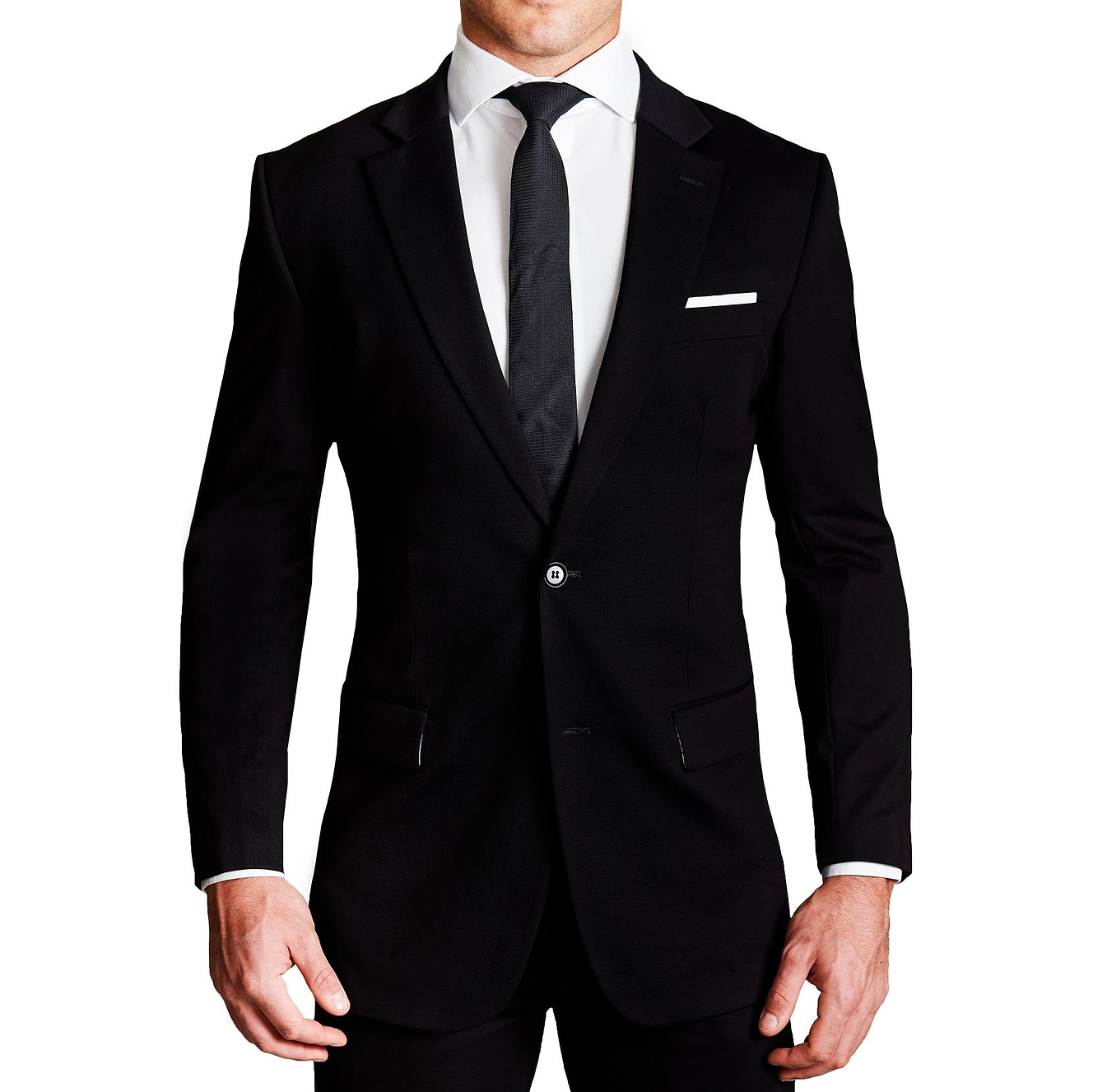 Athletic Fit Stretch Suit - Black