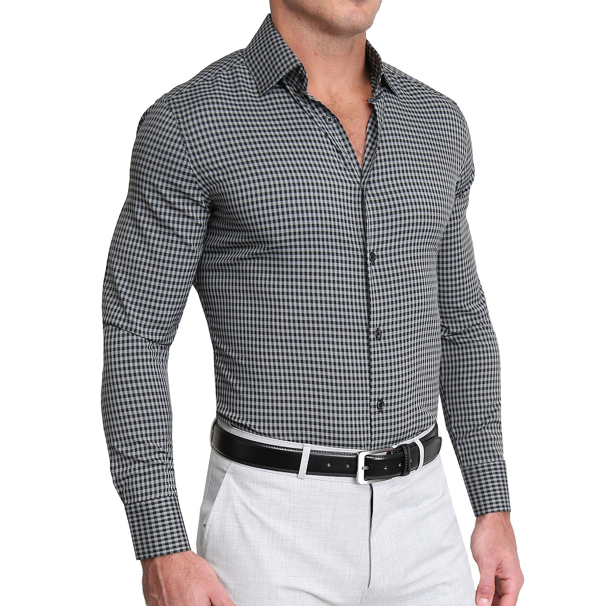 "The Bryson" Dark Grey and Black Gingham