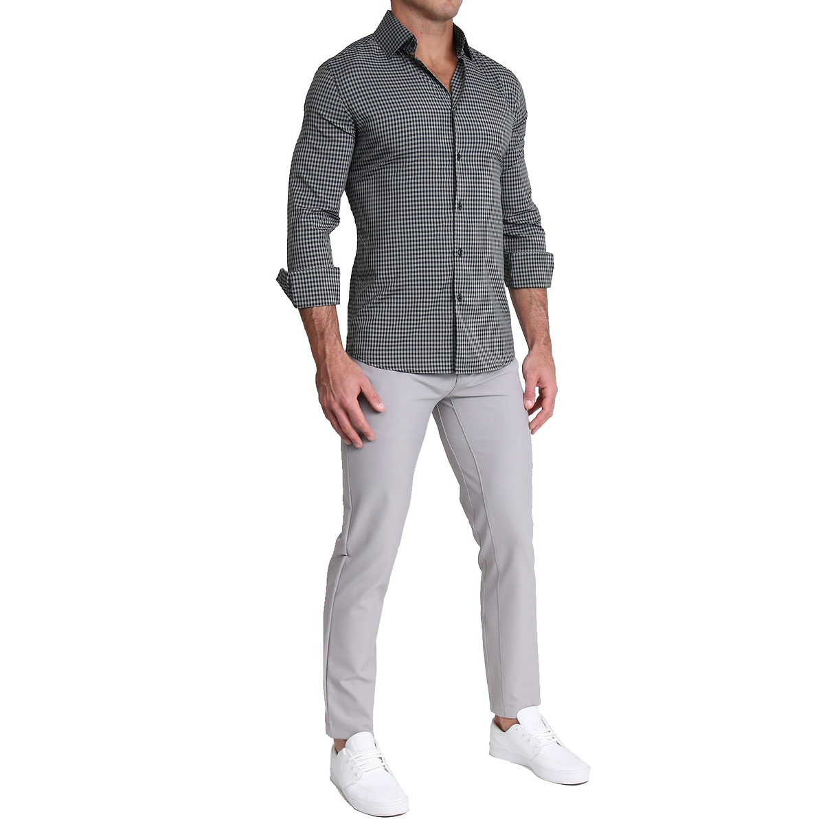 "The Bryson" Dark Grey and Black Gingham