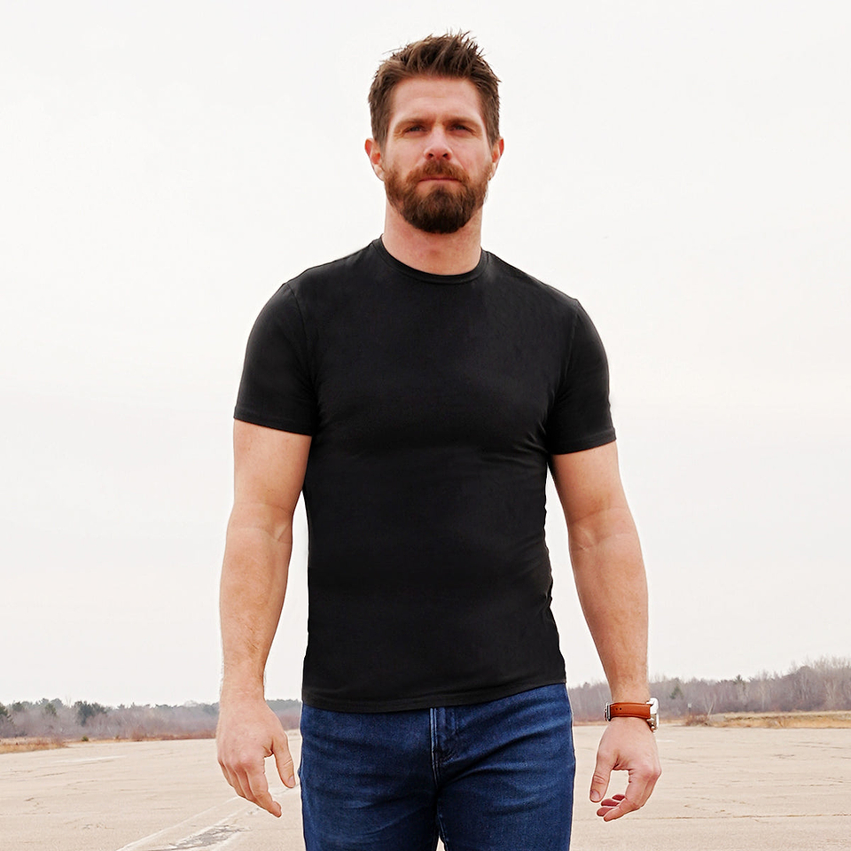 "The Westport" Black Short Sleeve Crewneck