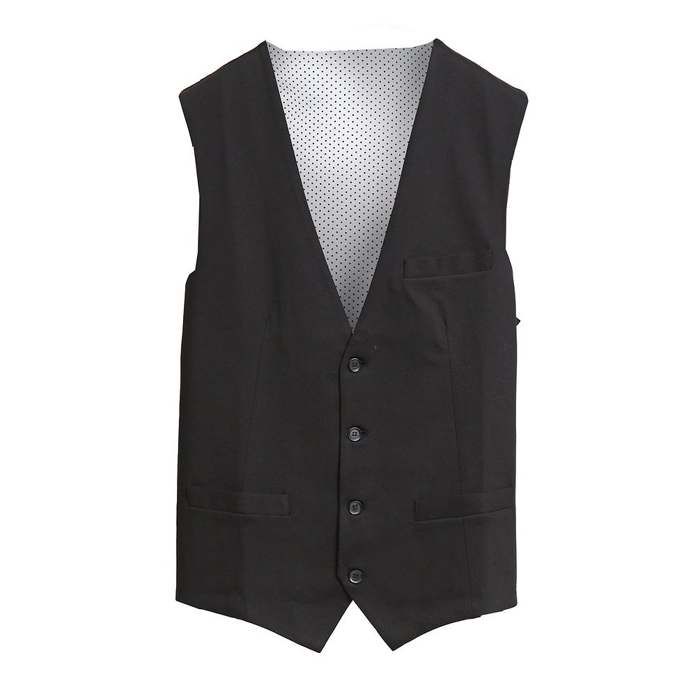 Athletic Fit Stretch Suit Vest - Black