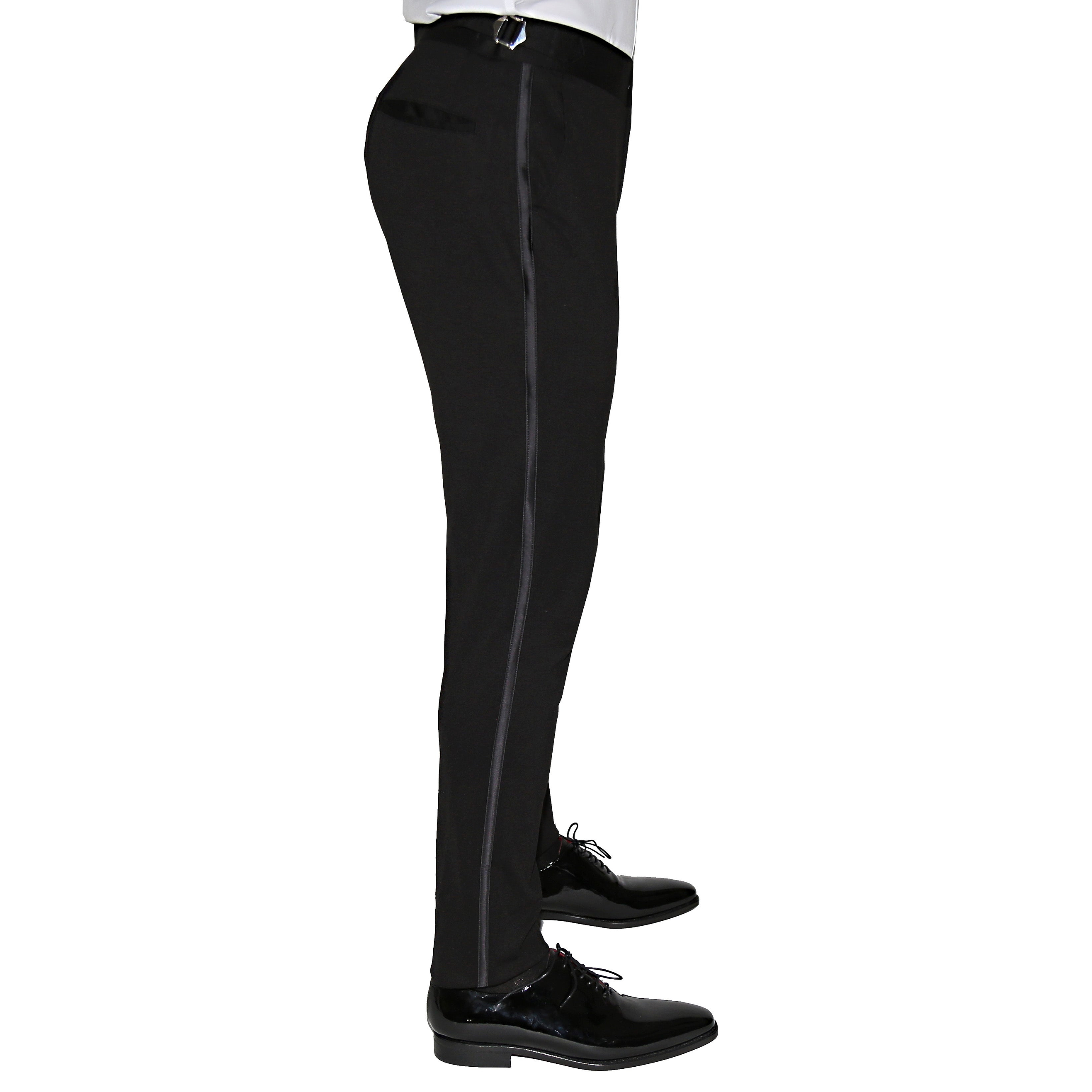 Athletic Fit Stretch Tuxedo - Black with Shawl Lapel