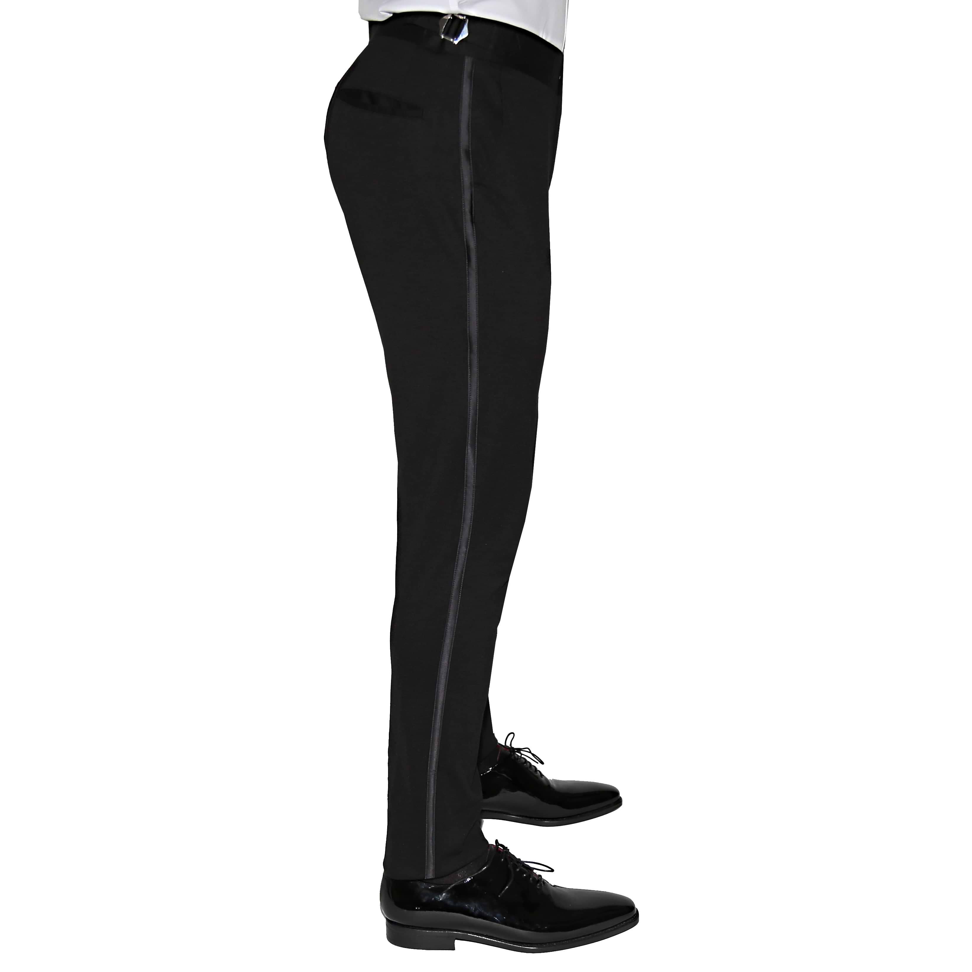 Athletic Fit Stretch Tuxedo - Black with Shawl Lapel