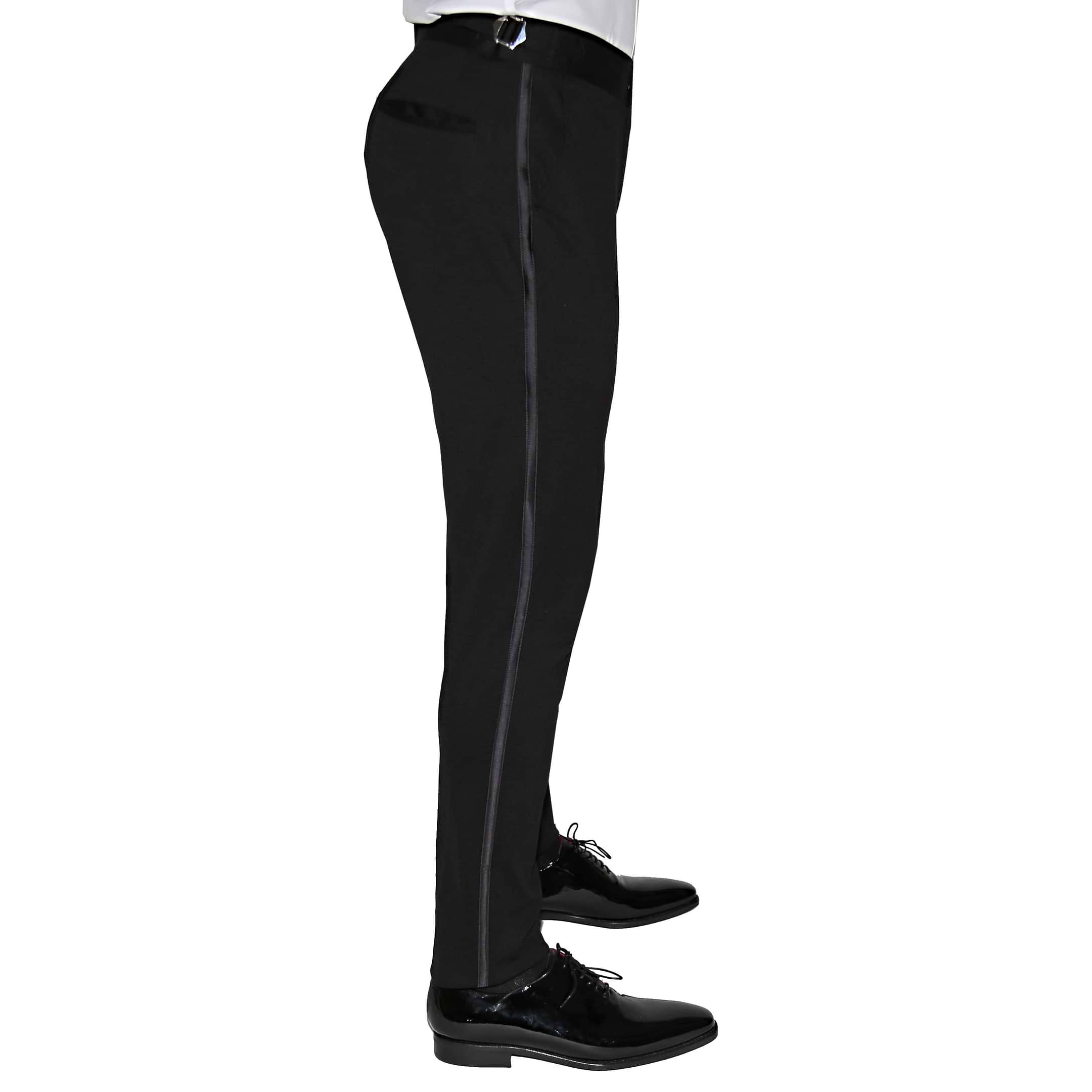 Athletic Fit Stretch Tuxedo - Black with Peak Lapel