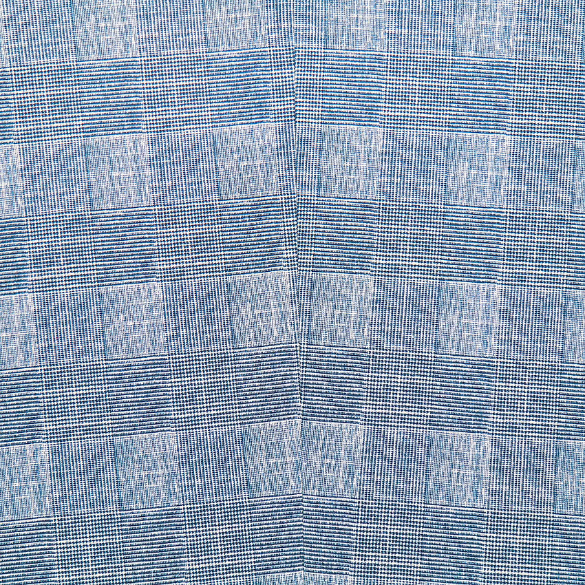 Athletic Fit Stretch Suit - Knit Light Blue, Navy & White Plaid