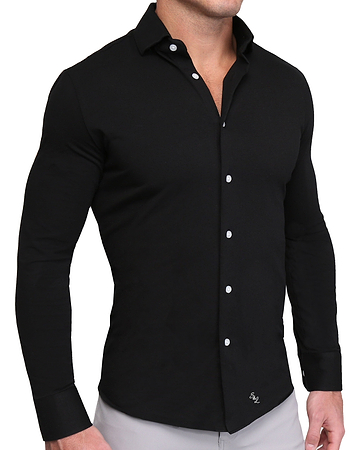 "The Dexter" Black Casual Button Down