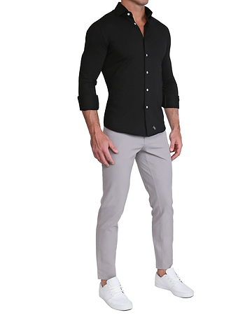 "The Dexter" Black Casual Button Down