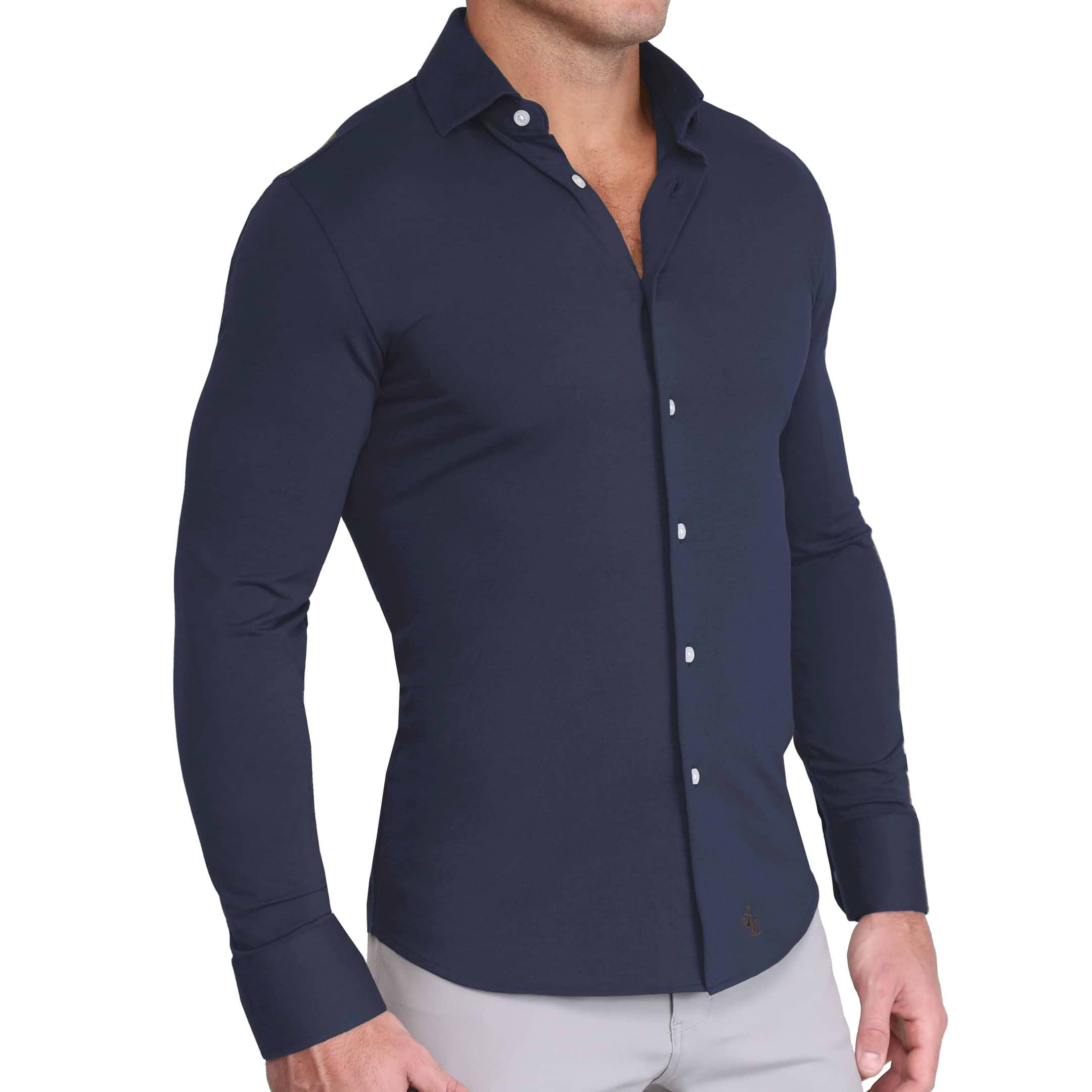 "The Stewart" Navy Casual Button Down