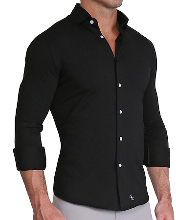 "The Dexter" Black Casual Button Down