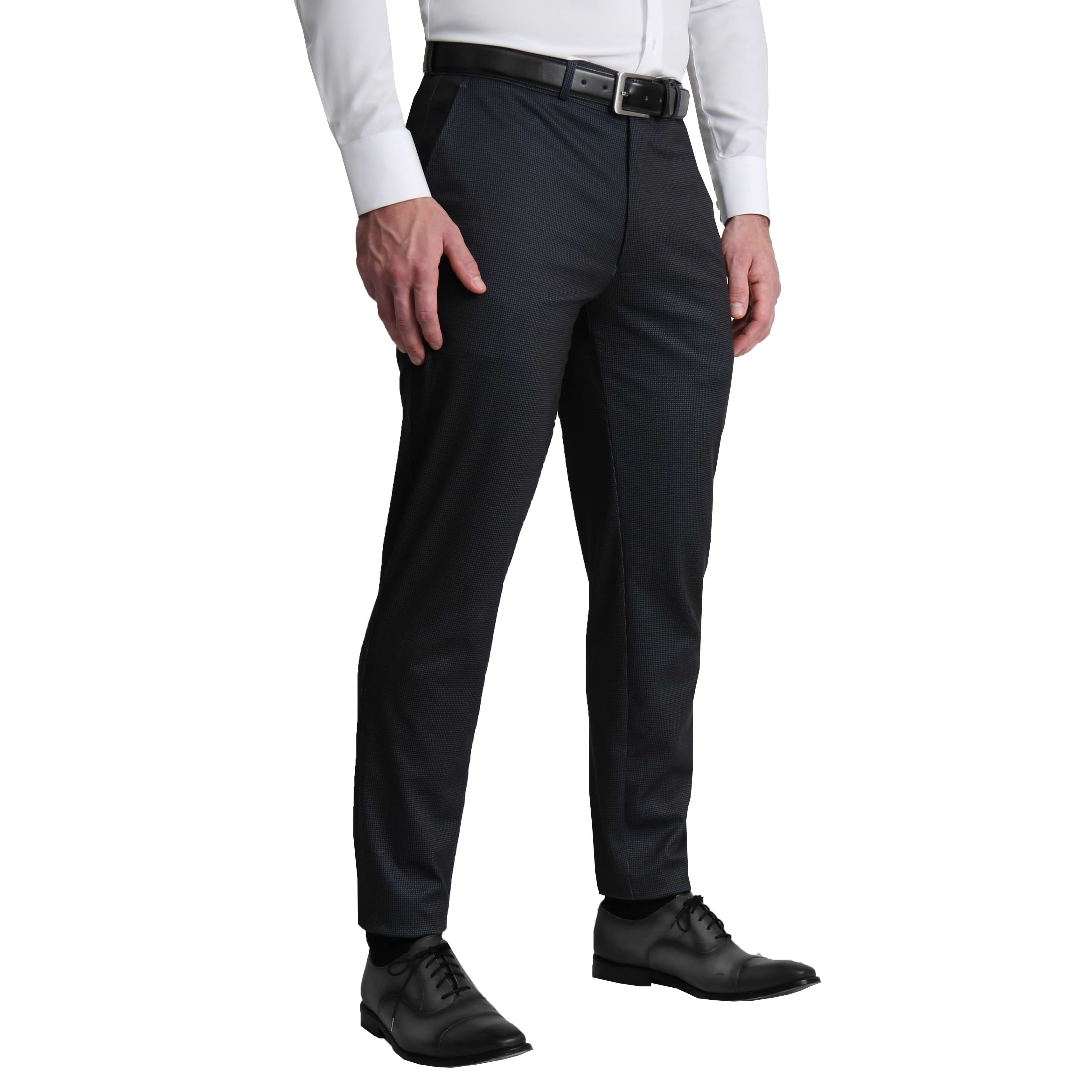 Athletic Fit Stretch Suit - Charcoal Microcheck