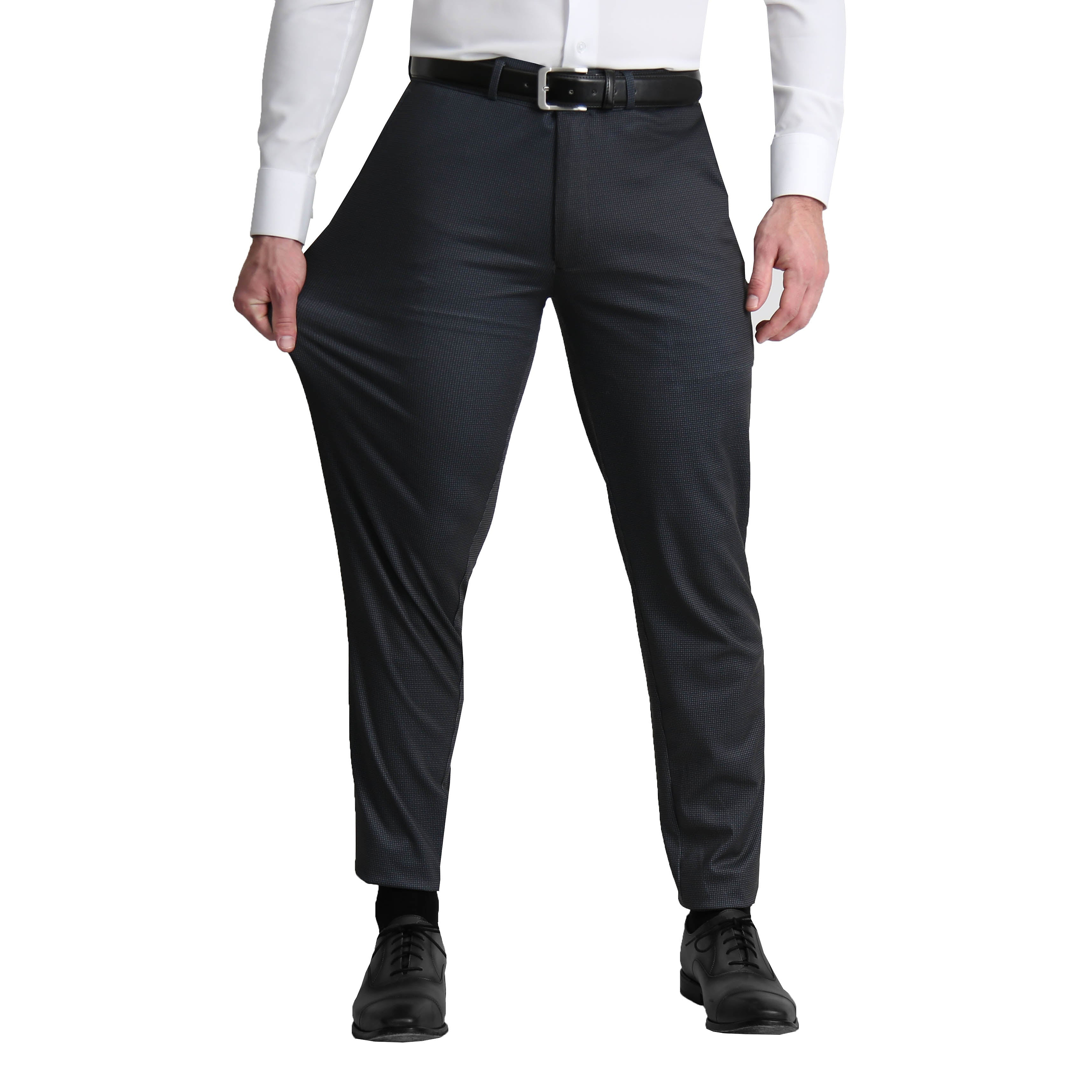 Athletic Fit Stretch Suit - Charcoal Microcheck