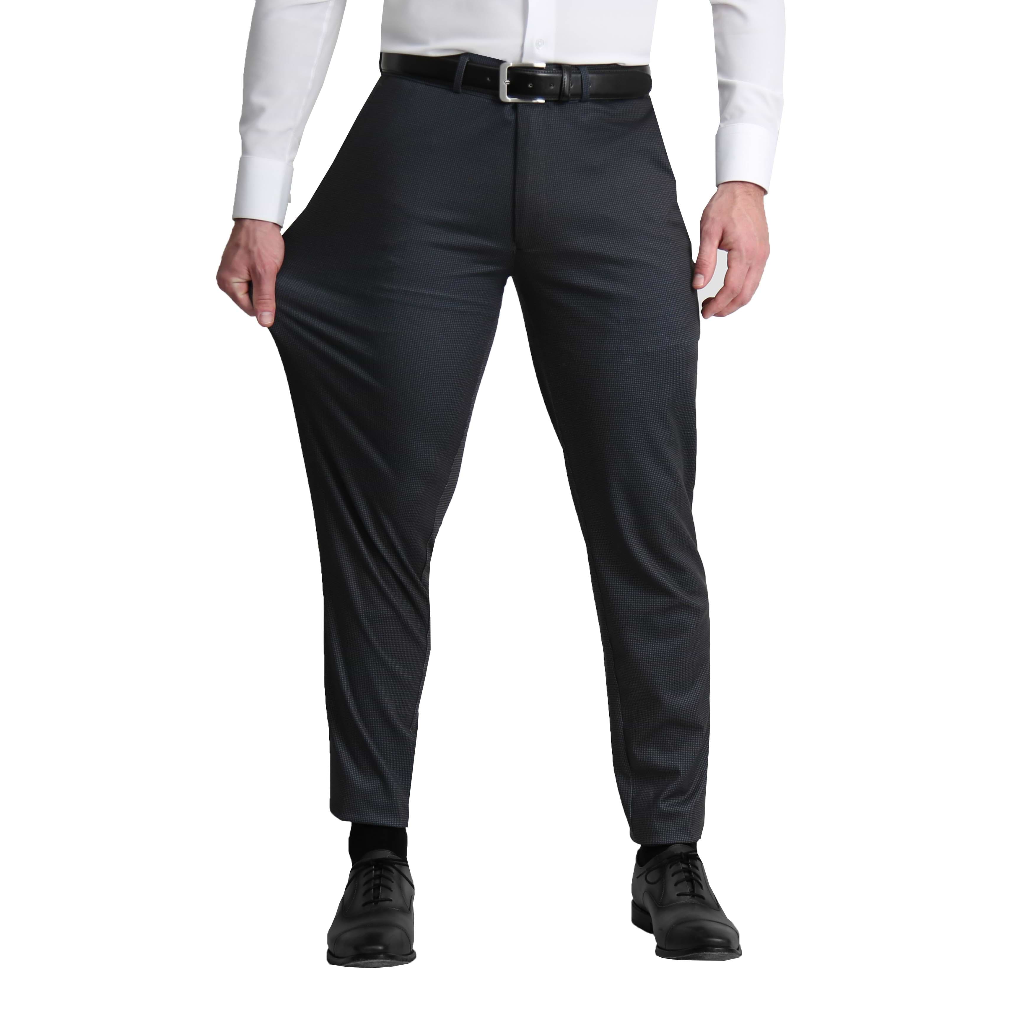 Athletic Fit Stretch Suit - Charcoal Microcheck